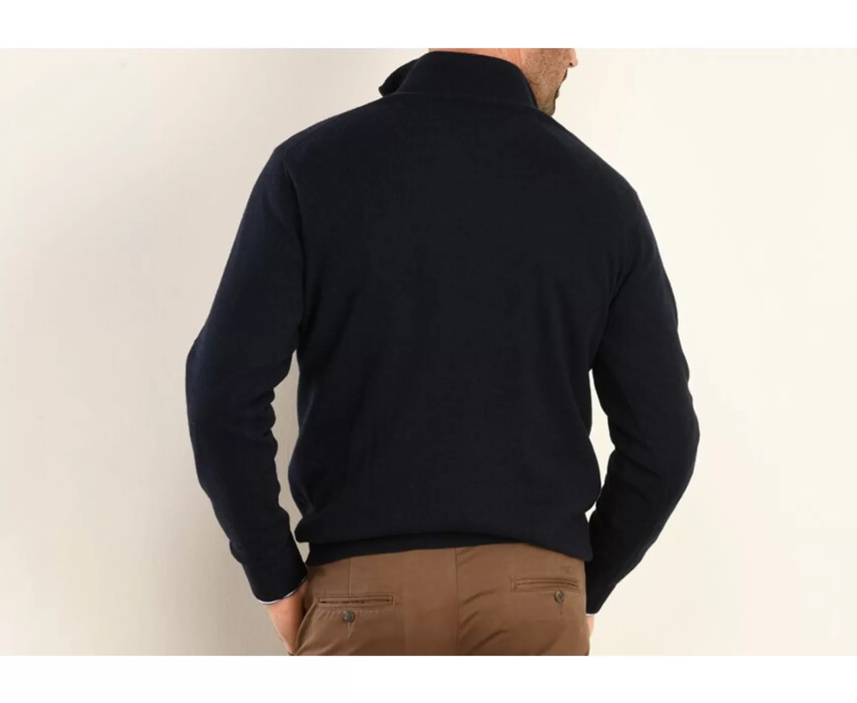 Bexley | Navy Half-Zip Wool Jumper Keithy Navy Blue