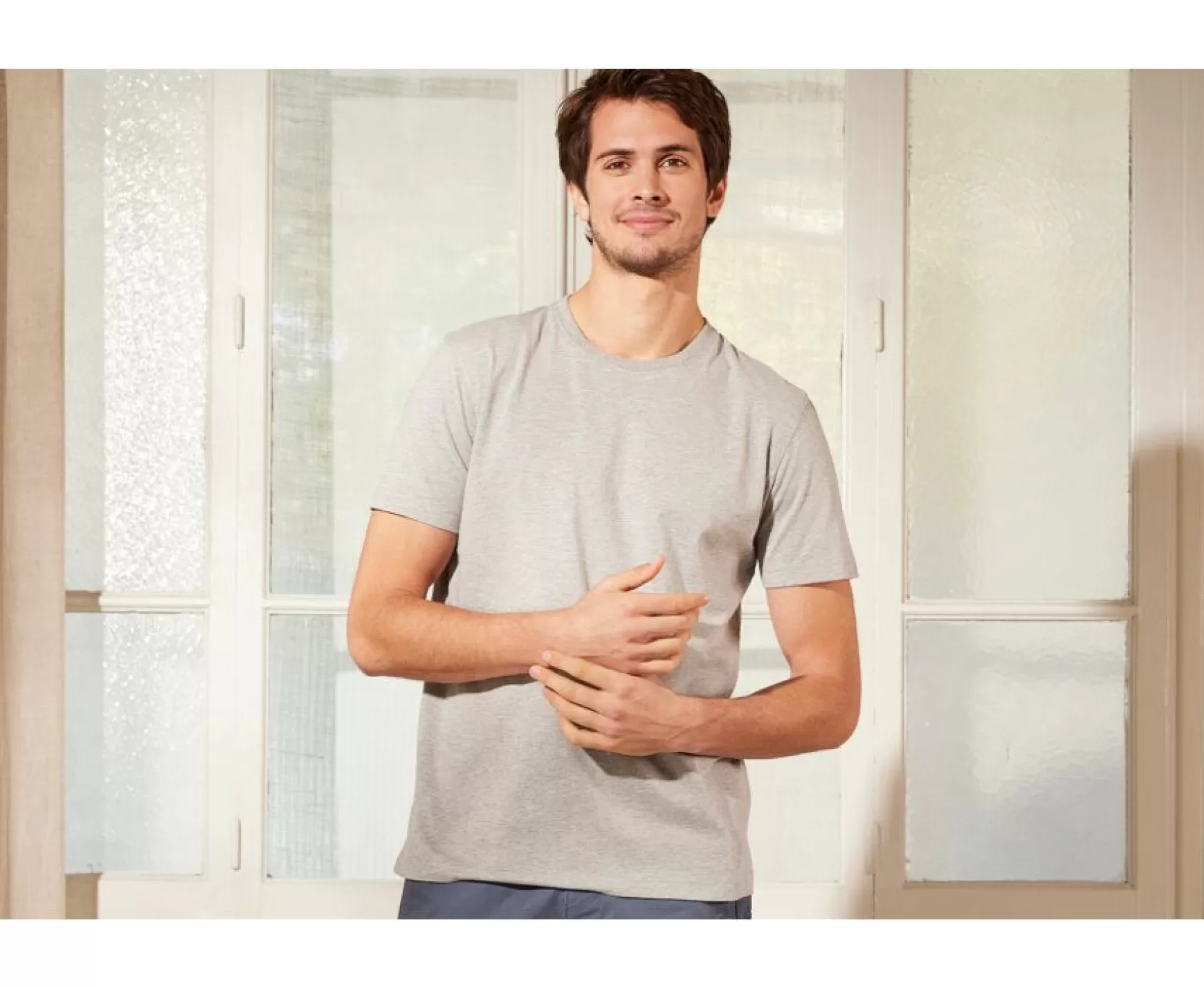 Bexley | Organic Cotton Plain T-Shirt Edgar Iii Light Grey Melange