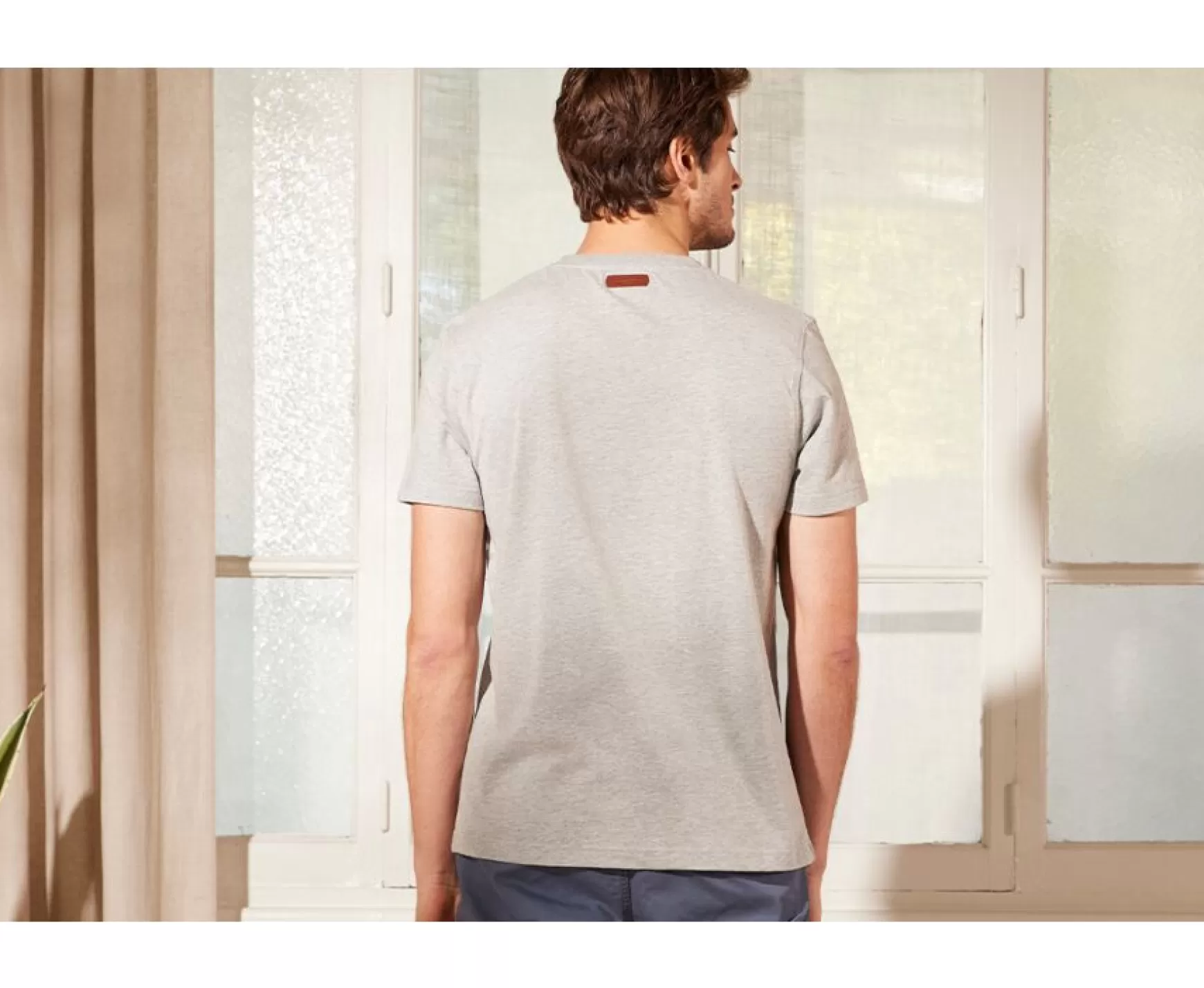 Bexley | Organic Cotton Plain T-Shirt Edgar Iii Light Grey Melange