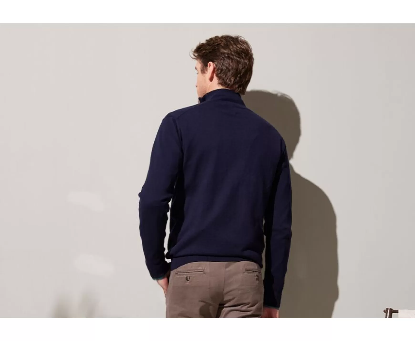 Bexley | Organic Cotton/Cashmere Full Zip Sweater Vladis Navy