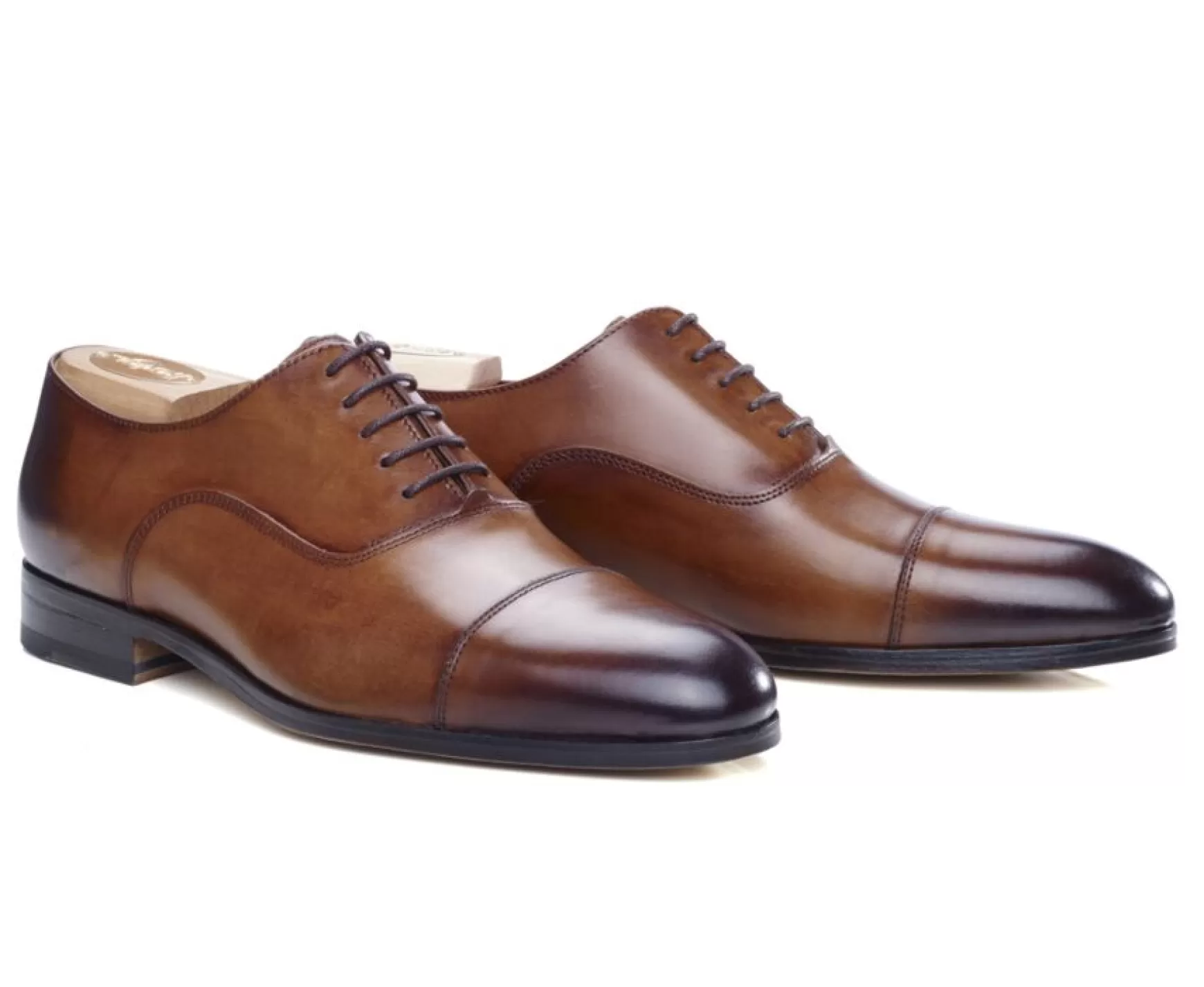 Bexley Comfort Shoes | Oxford Shoes - Leather Outsole Rickford Patina Cognac