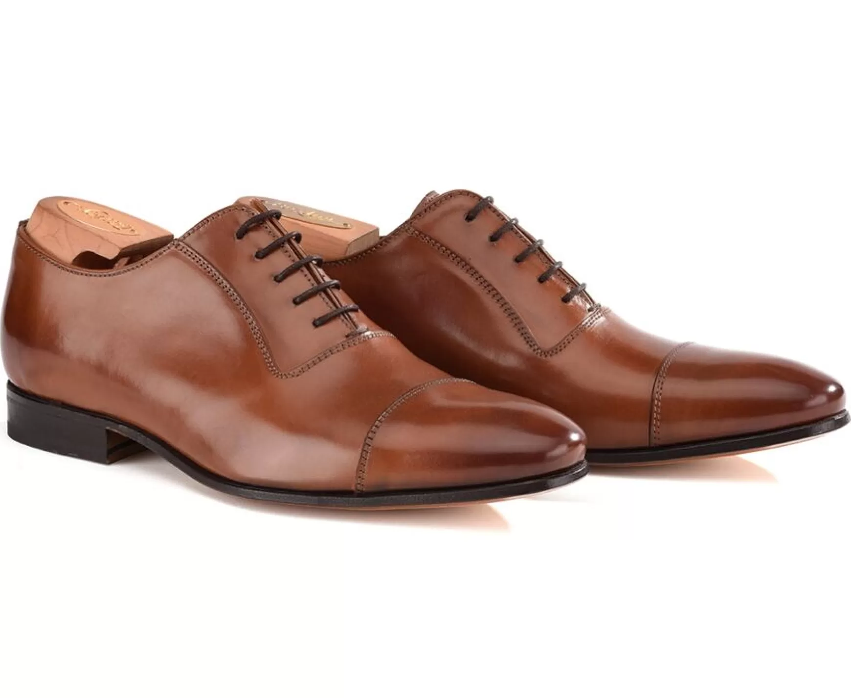 Bexley Comfort Shoes | Oxford Shoes - Leather Outsole Ringwood Patina Chestnut