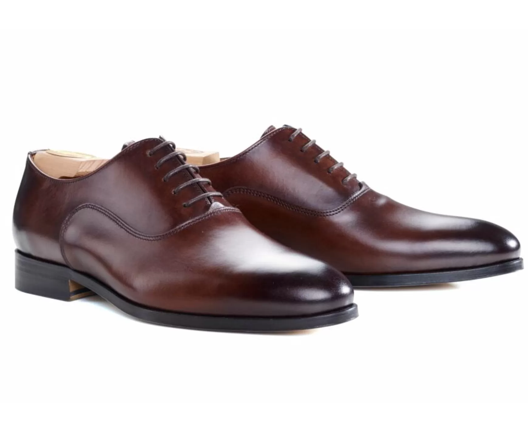 Bexley Comfort Shoes | Oxford Shoes - Leather Outsole Wayford Patina Chocolate