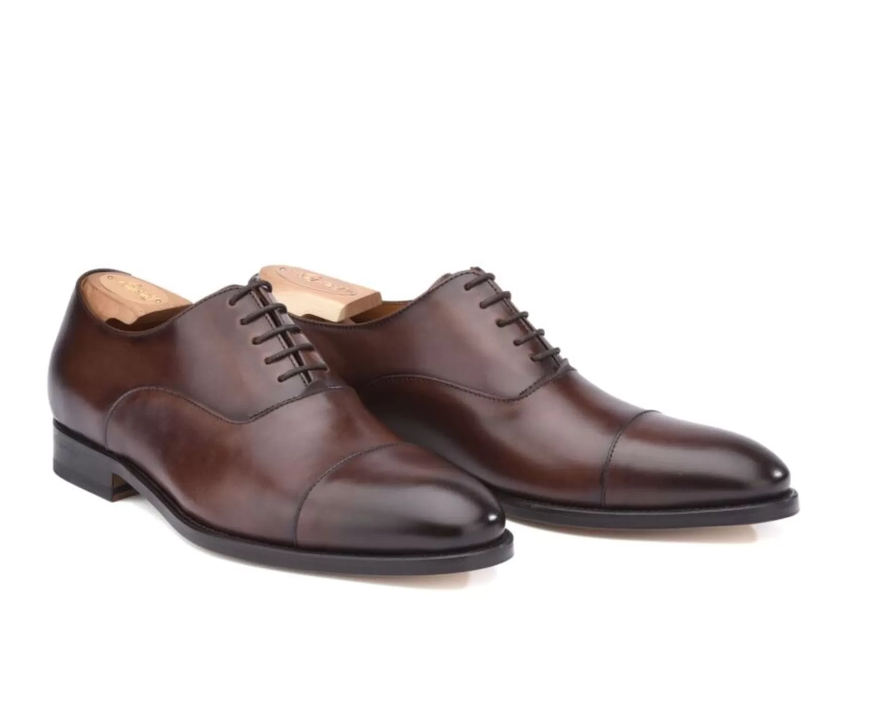 Bexley Comfort Shoes | Oxford Shoes - Leather Outsole Winford Patina Chocolate