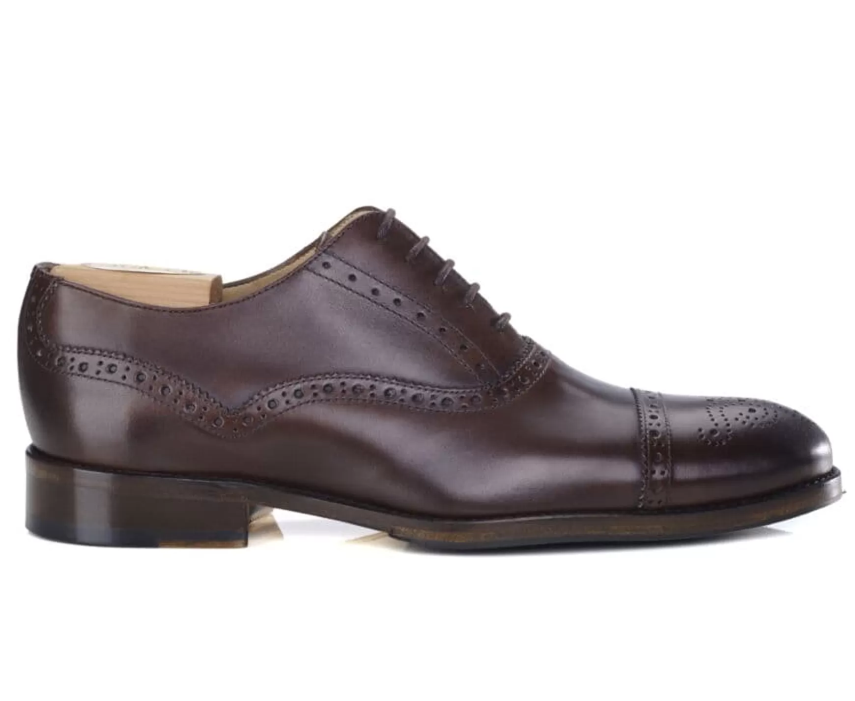 Bexley Oxford Shoes | Oxford Shoes - Rubber Pad - Hilcott Patin | Patina Chocolate