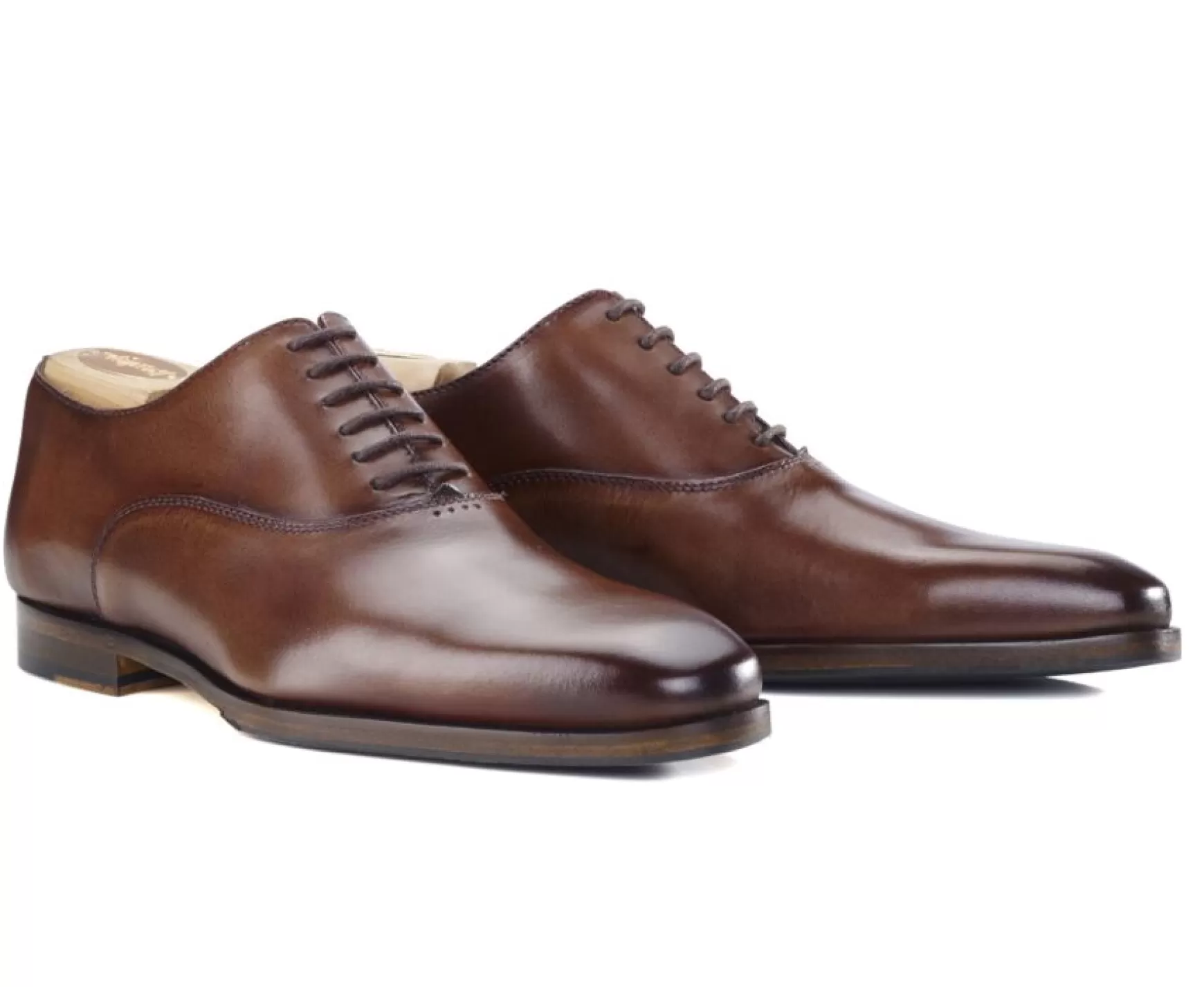 Bexley Oxford Shoes | Oxford Shoes - Rubber Pad - Tremezzo Patin | Patina Cognac