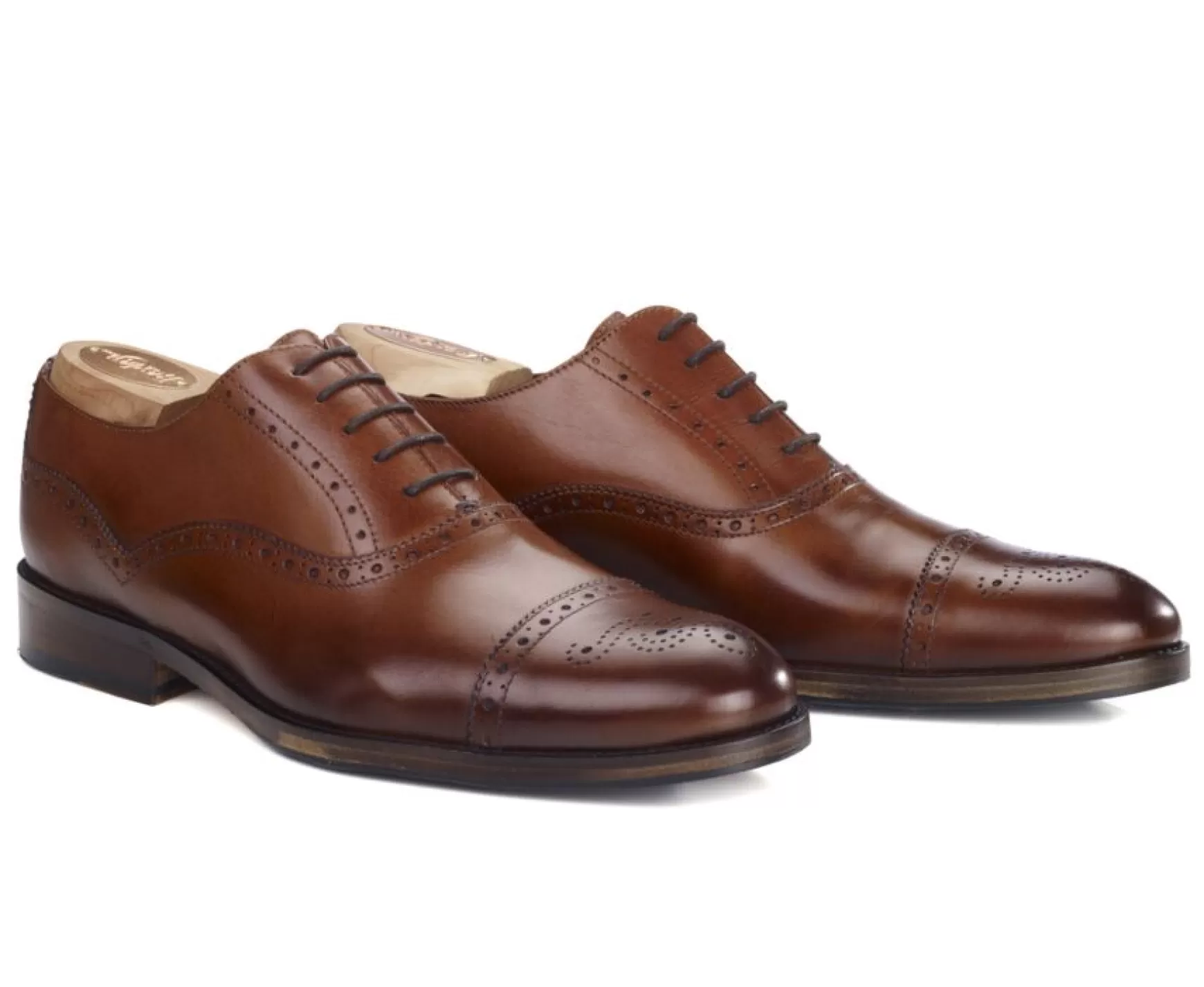 Bexley Oxford Shoes | Oxford Shoes - Rubber Pad Hilcott Patin Patina Cognac