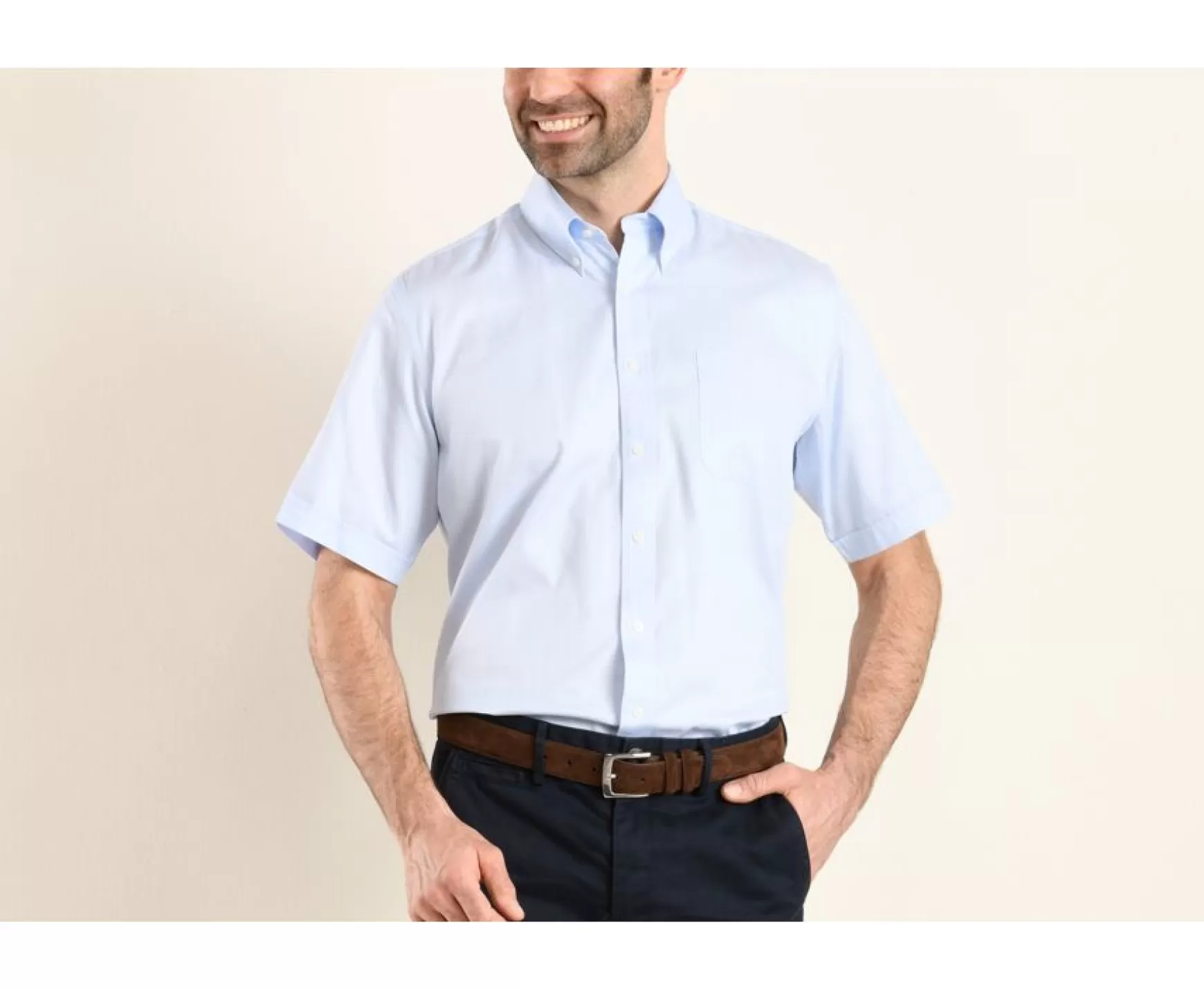 Bexley | Pale Blue Cotton Shirt - American Collar Patrick Mc White