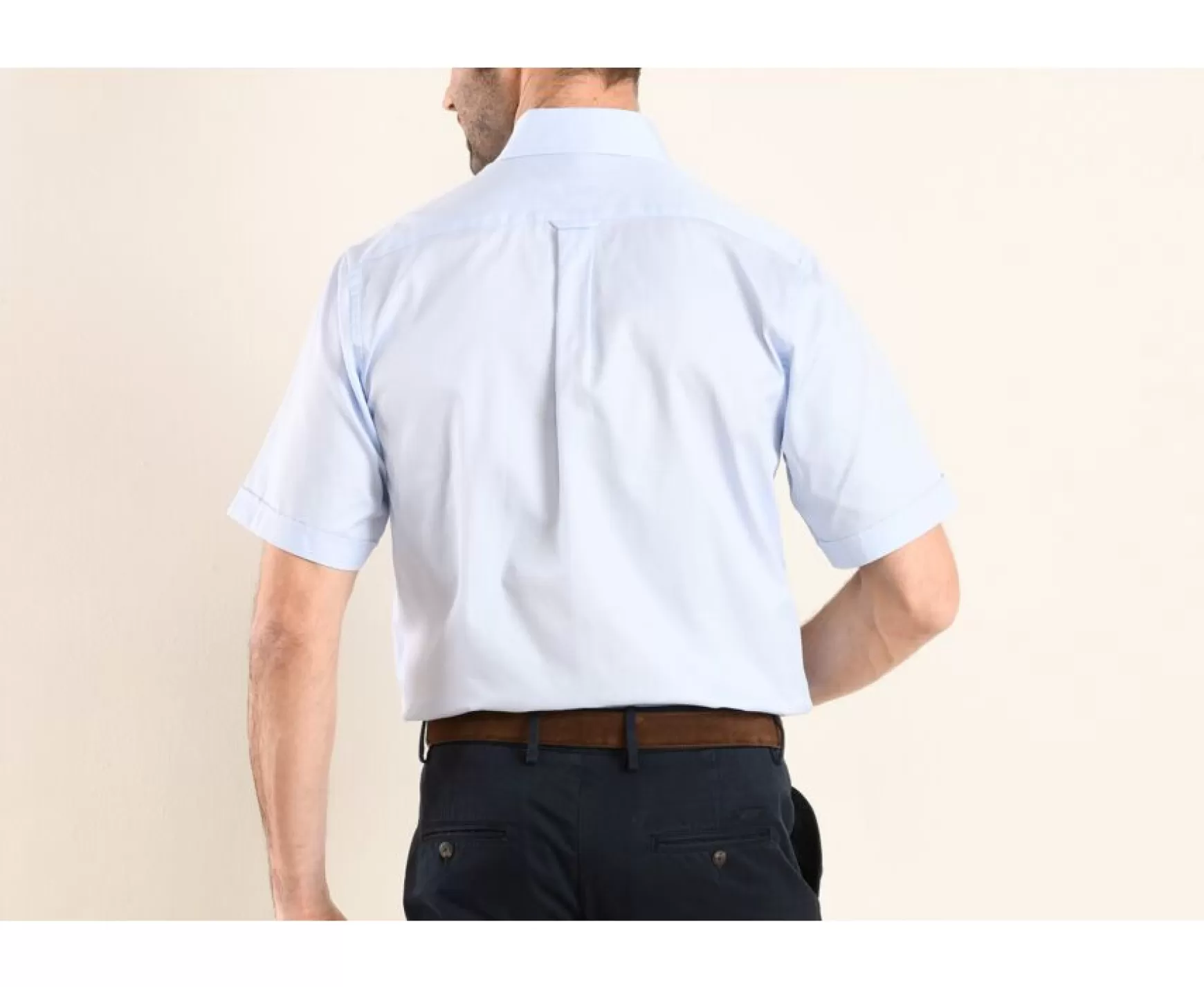 Bexley | Pale Blue Cotton Shirt - American Collar Patrick Mc White