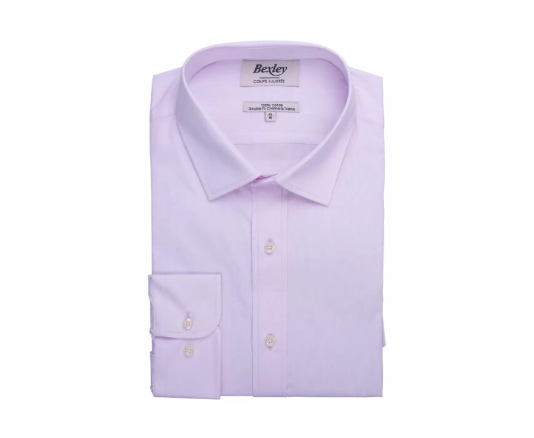 Bexley | Pale Pink Cotton Shirt - Straight Collar Louis Classic Light Pink