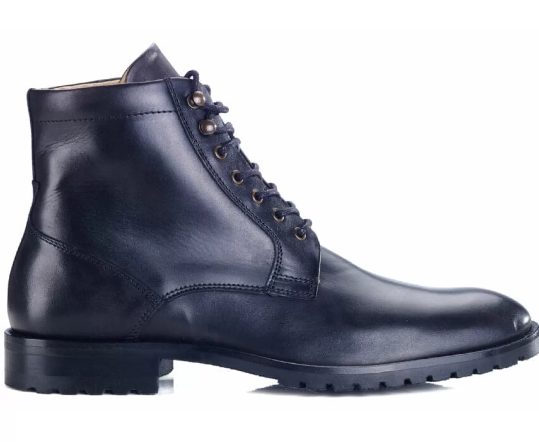 Bexley Comfort Shoes | Patina Black Lace-Up Derby Boots Bardfield Black With Patine