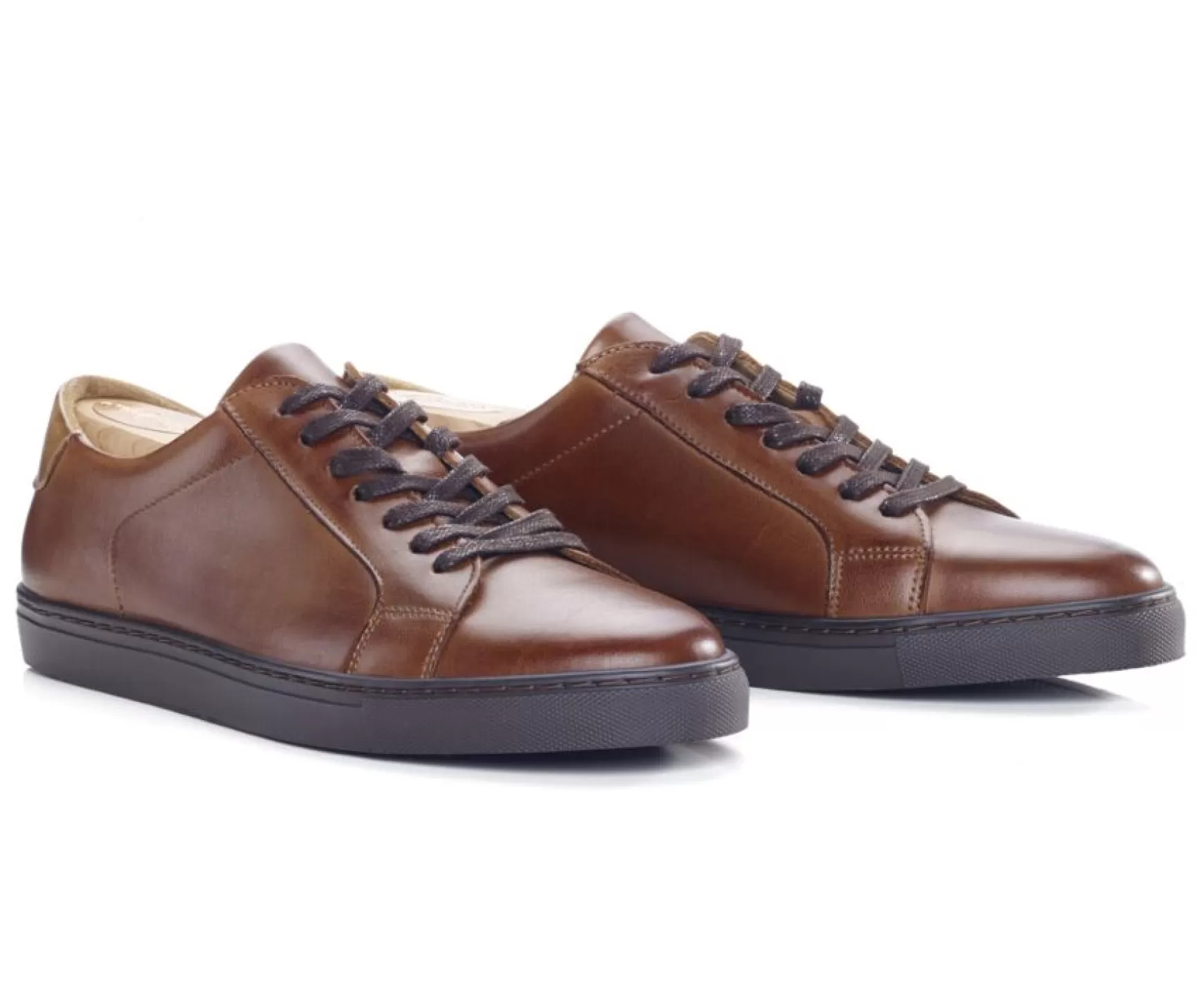 Bexley Trainers & Sneakers | Patina Chestnut Men'S Leather Trainers - Inglewood | Dark Chestnut