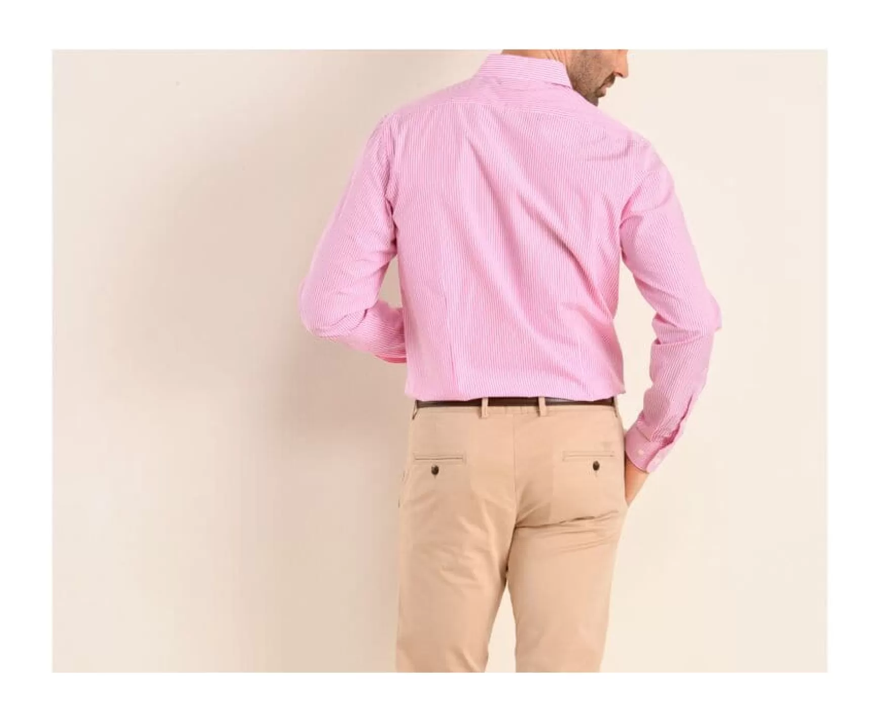 Bexley | Pink And White Striped Cotton Shirt Maximilien Light Pink And White