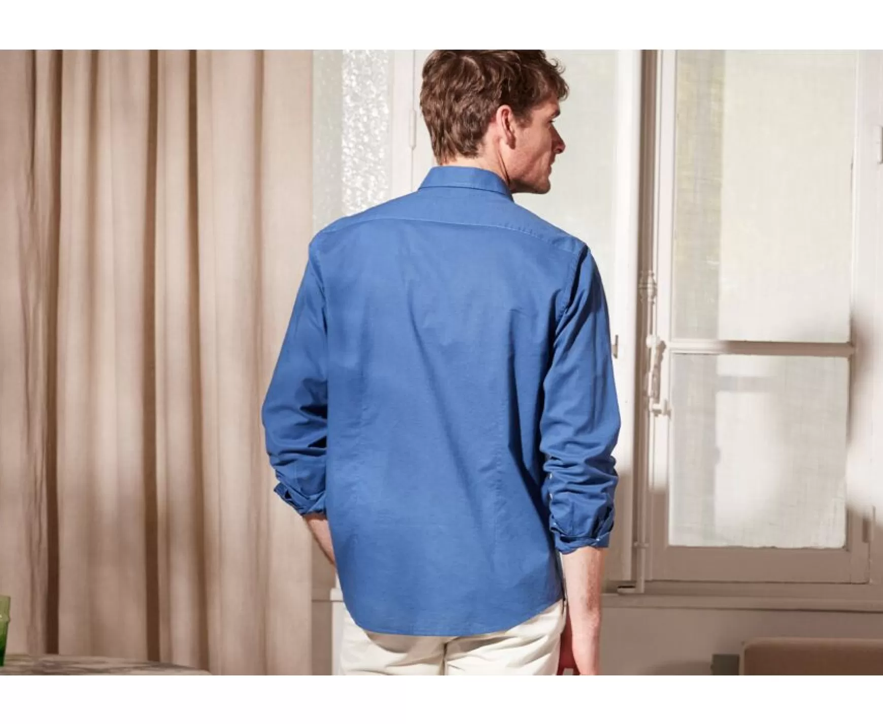 Bexley | Plain Cotton Linen Shirt Silbert Indigo