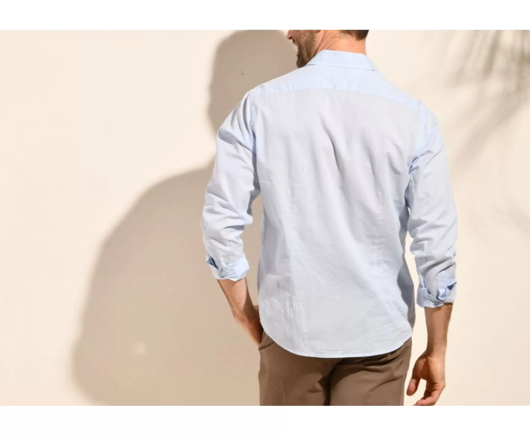 Bexley | Plain Cotton Linen Shirt Silbert Blue Sky