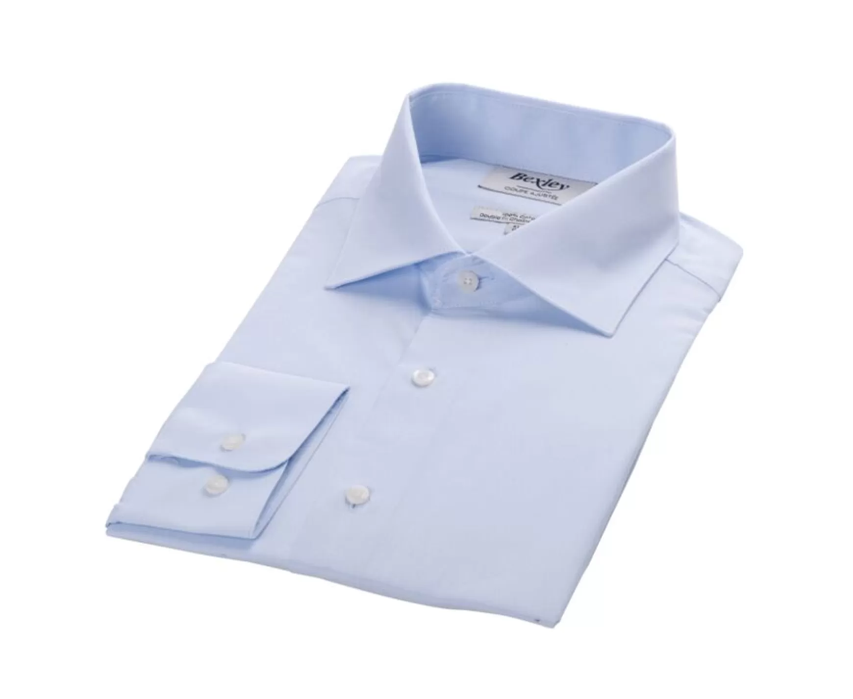 Bexley | Poplin Cotton Shirt - Italian Collar Ludovico Classic Pale Blue