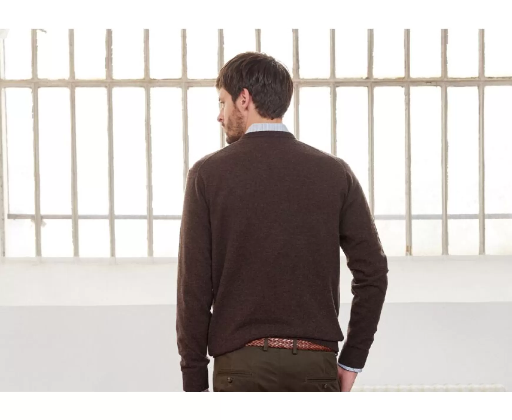 Bexley | Round-Neck Wool Jumper - Conan | Dark Chocolate