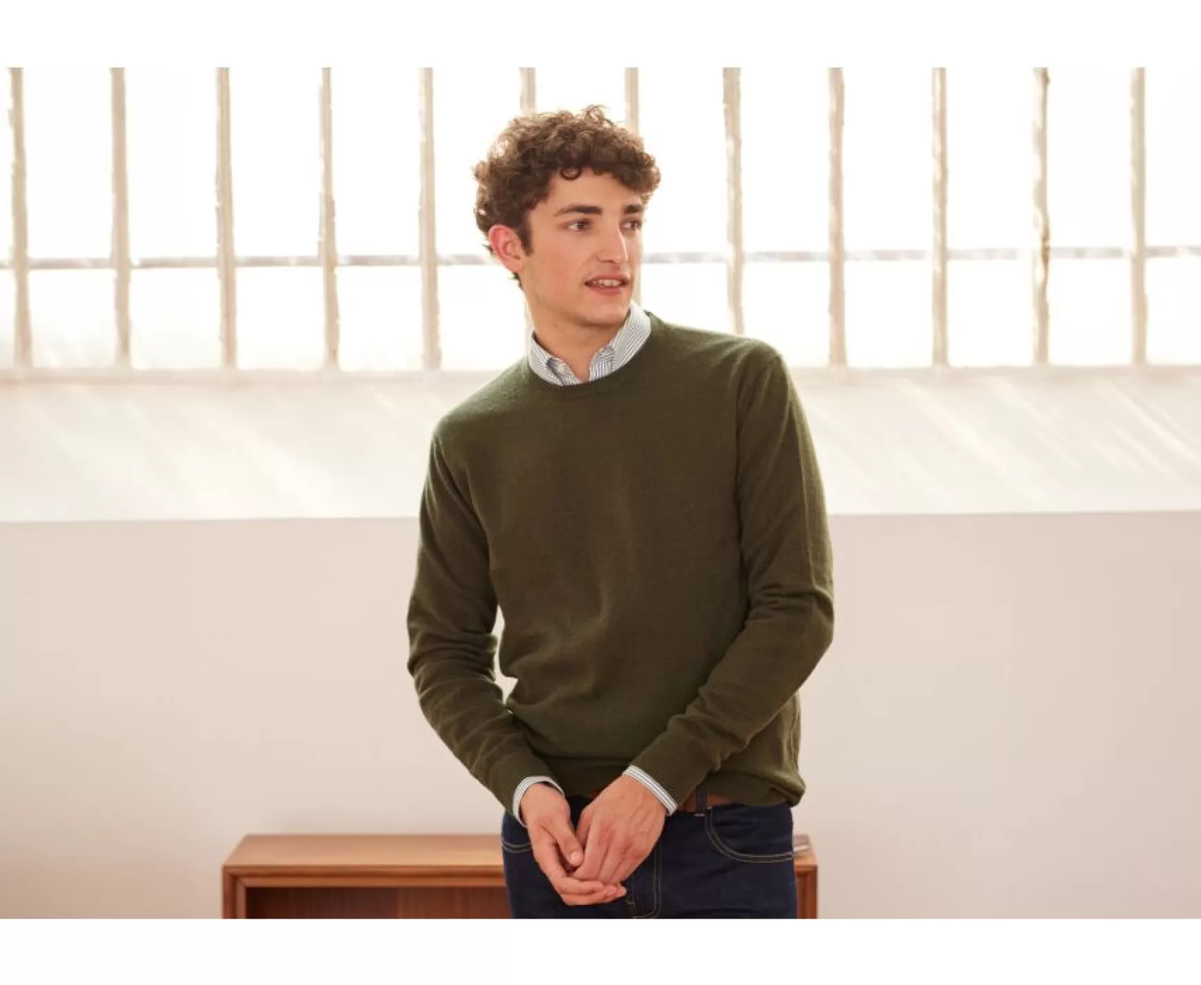 Bexley | Round-Neck Wool Jumper Conan Green