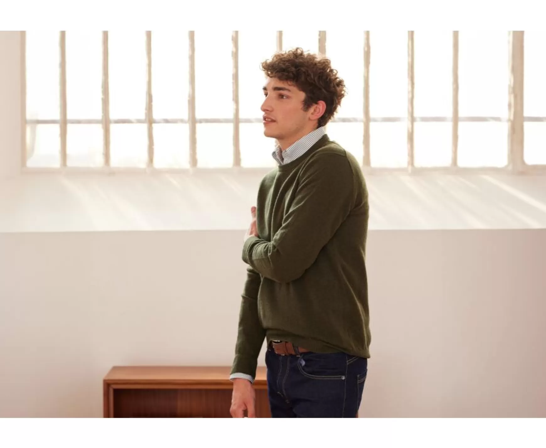 Bexley | Round-Neck Wool Jumper Conan Green