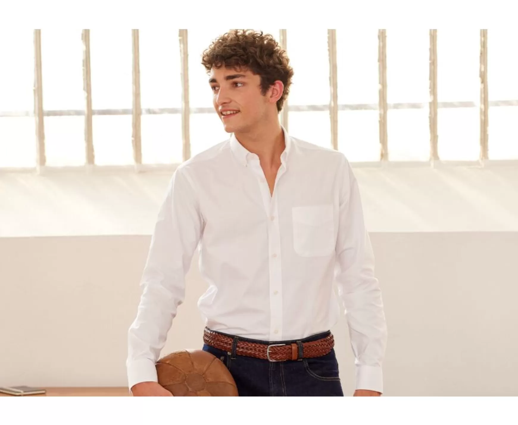 Bexley | Shirt 100% Cotton - Button Down Collar - Evhan | White