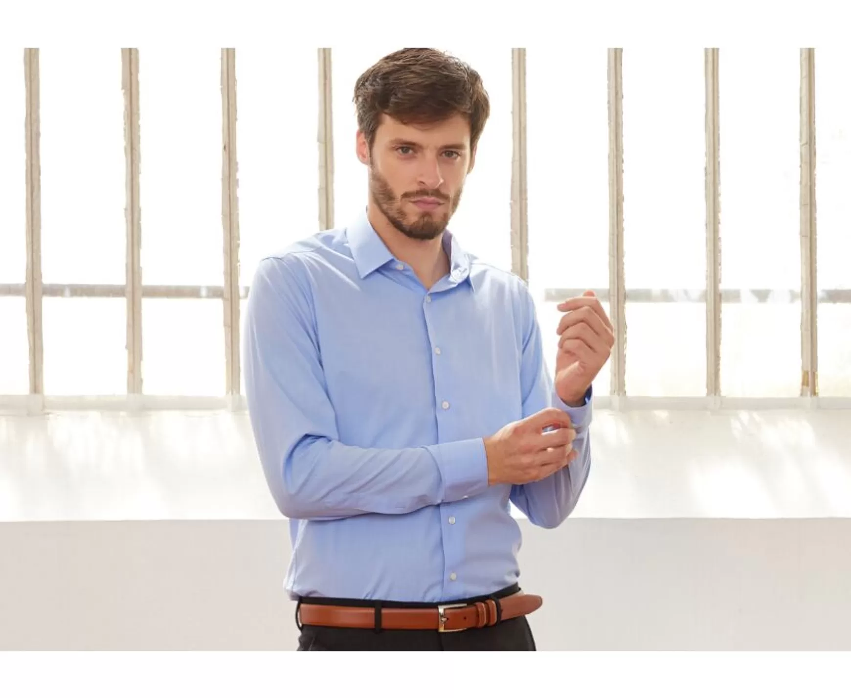 Bexley | Shirt 100% Cotton - Straight Collar Maxime Classic Blue Sky