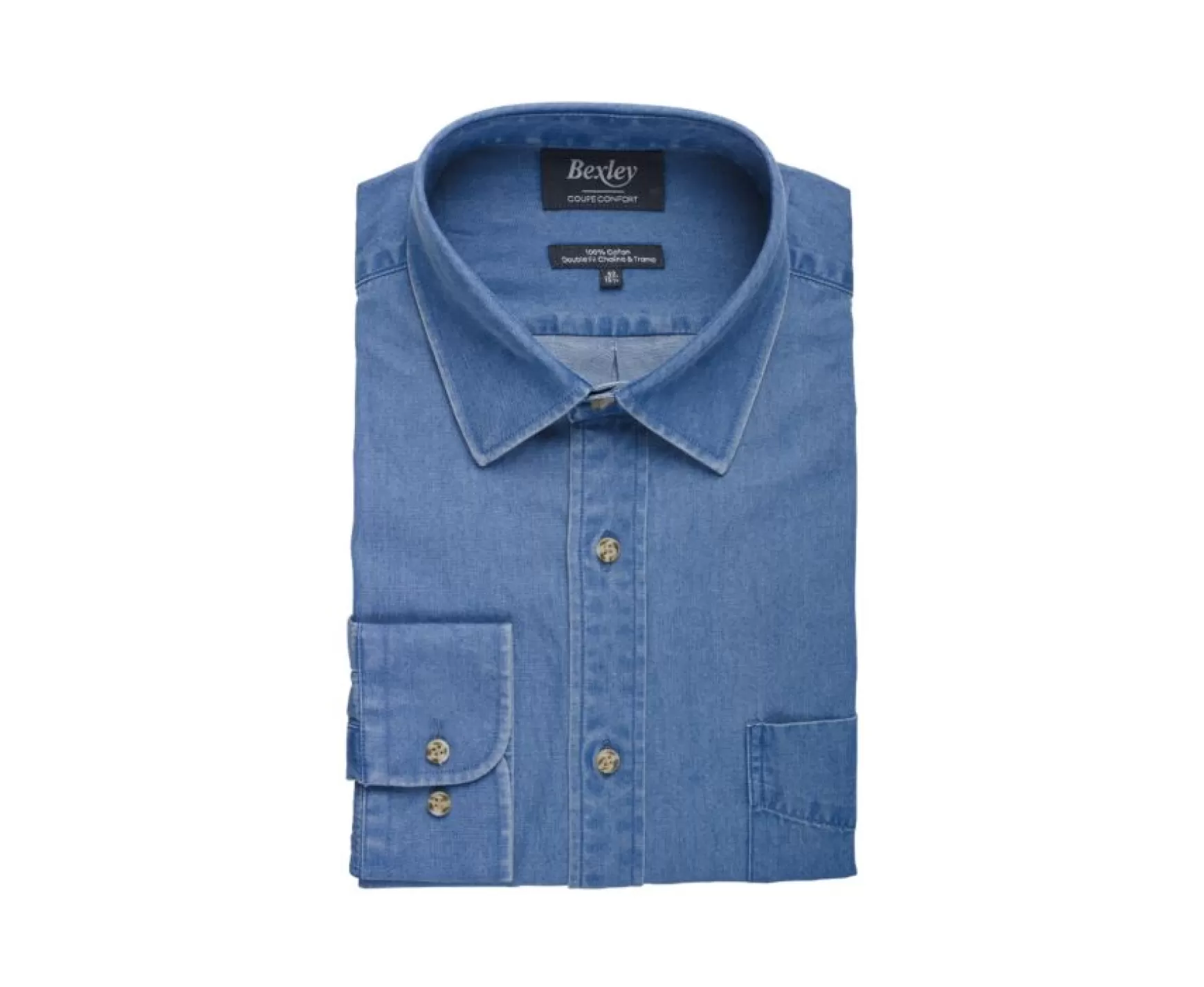 Bexley | Shirt - Chest Pocket Jacquin Denim