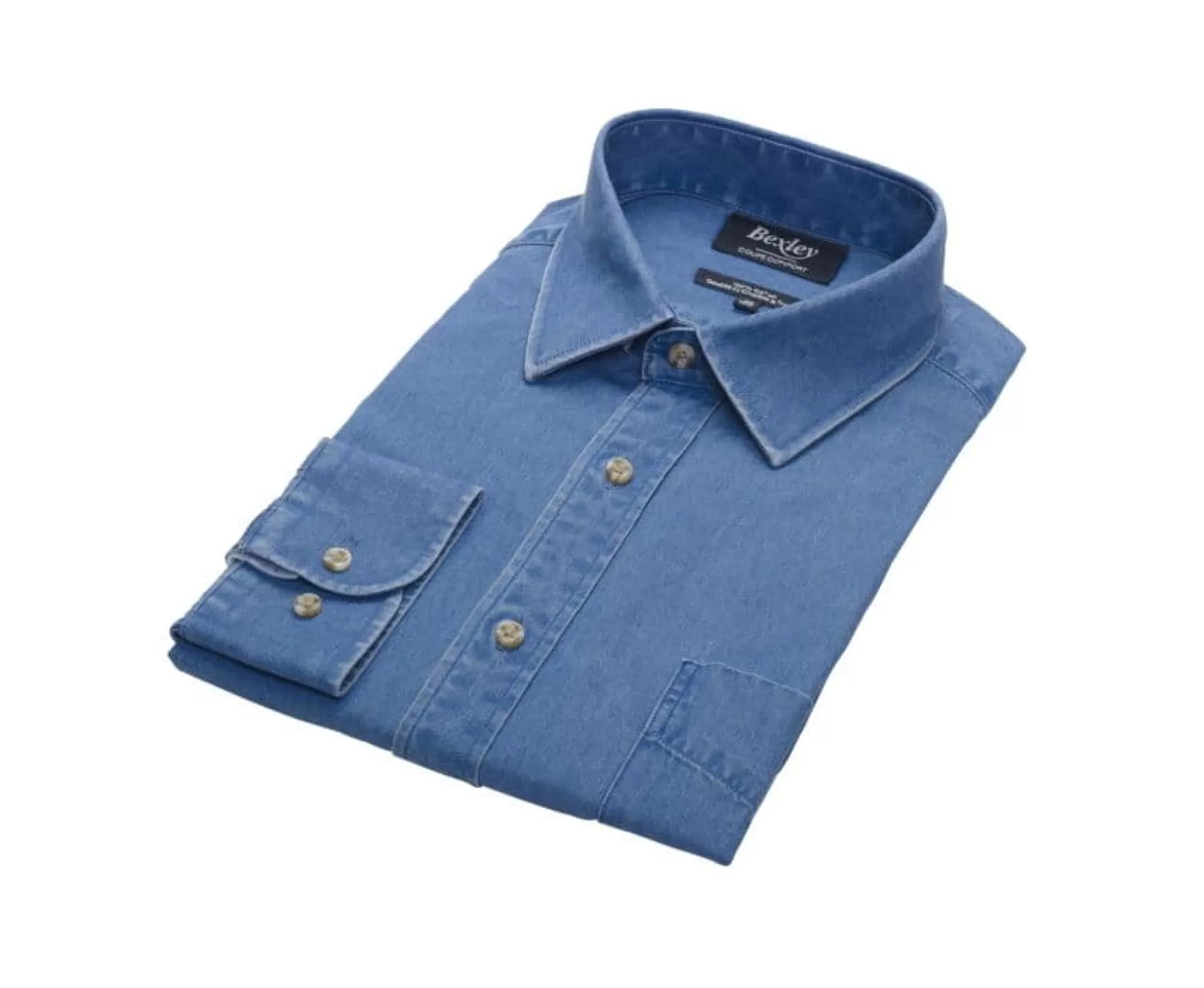 Bexley | Shirt - Chest Pocket Jacquin Denim