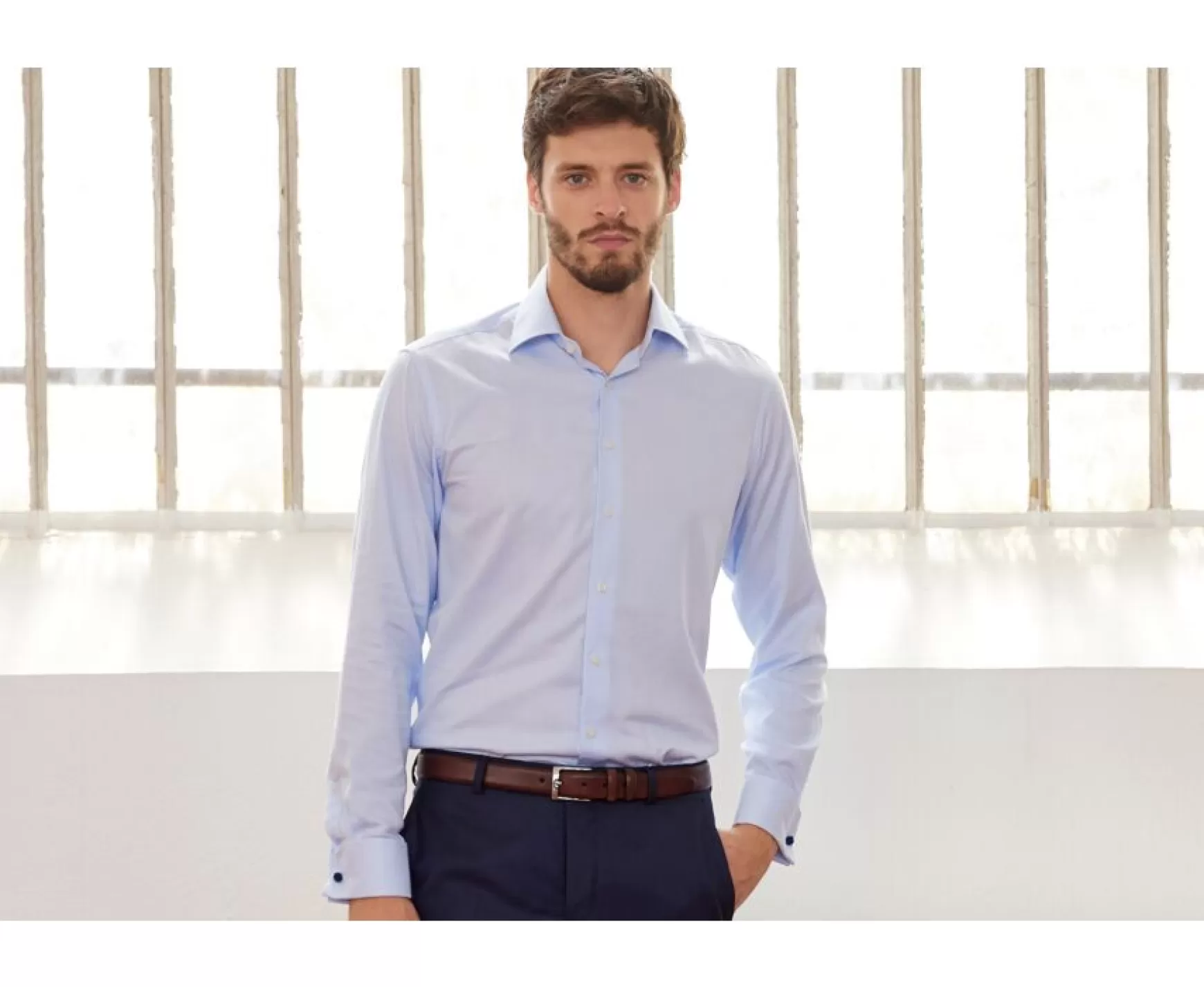 Bexley | Shirt With Cufflinks Paolo Pale Blue