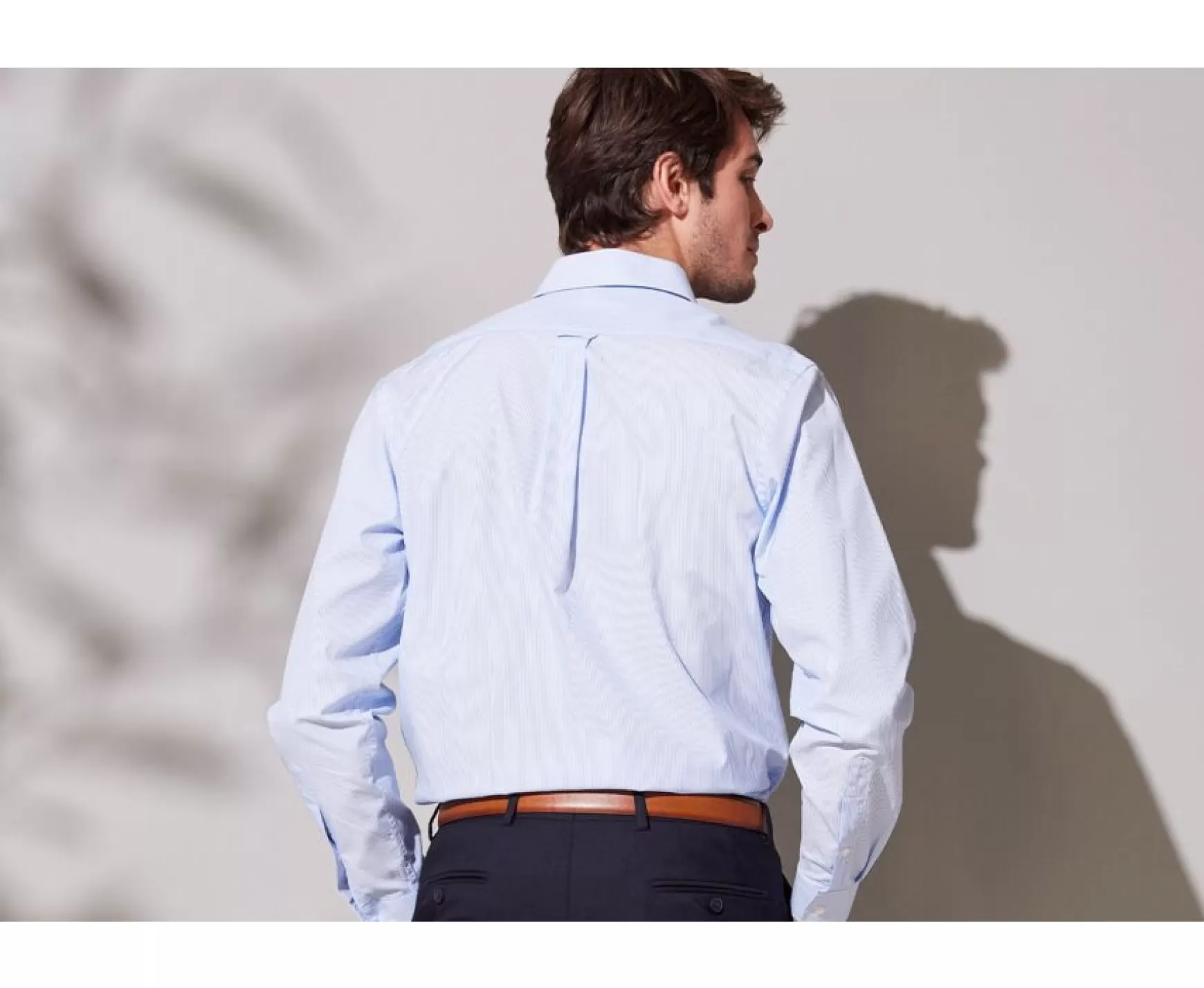 Bexley | Shirt With Thin Blue Stripes - Chest Pocket Augustin Light Blue And White