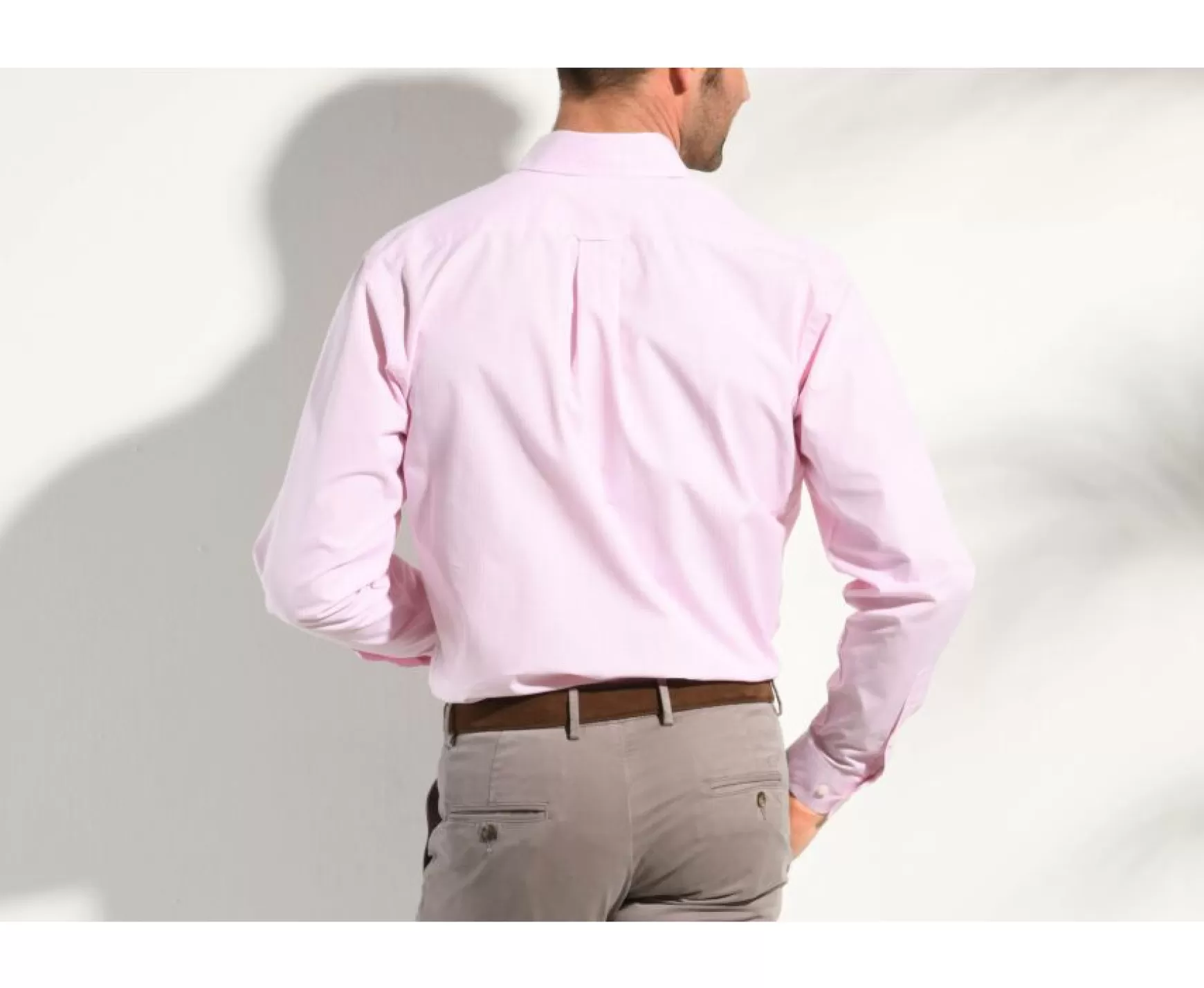 Bexley | Shirt With Thin Pink And White Checks - Pocket Tim Light Pink And White