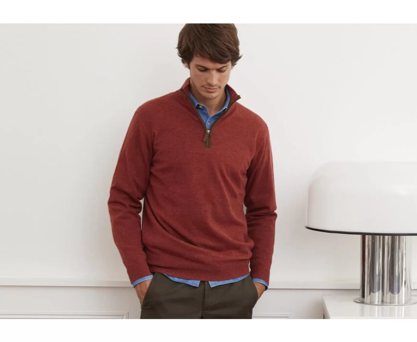 Bexley | Spice Melange Half-Zip Wool Jumper Keithy Melange Spice