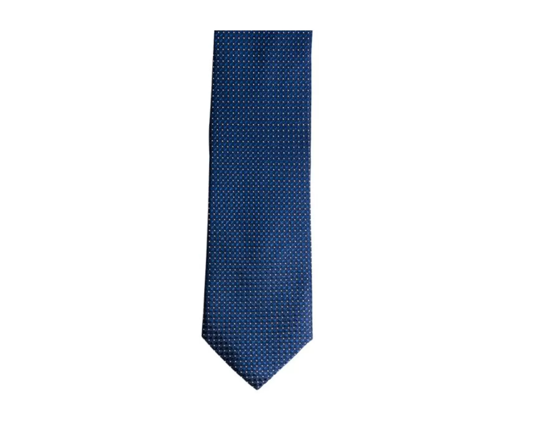 Bexley | Squared Silk Tie Petrol Blue & White