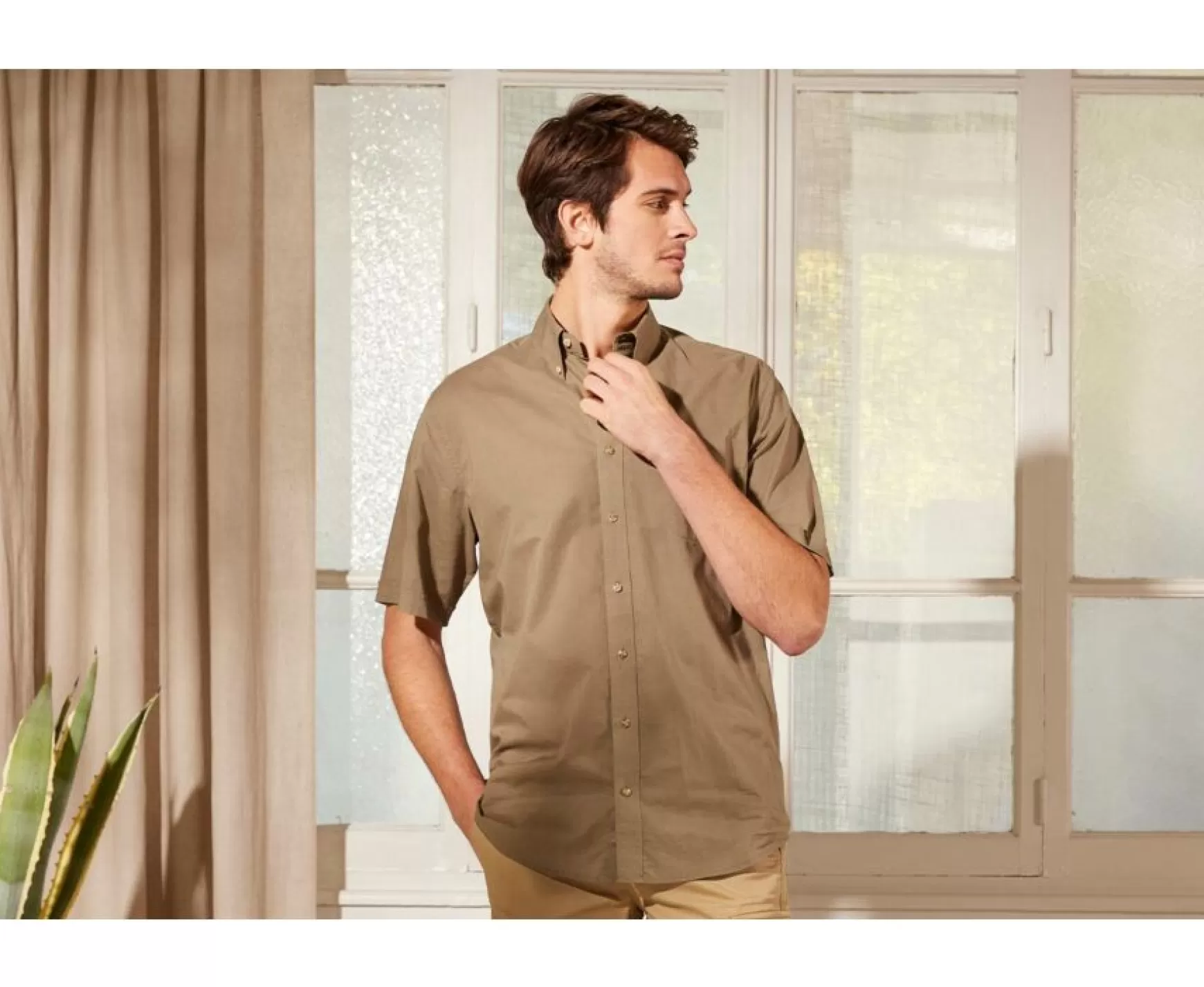 Bexley | Taupe Cotton Linen Shirt - Chest Pocket Colten Mc Light Taupe