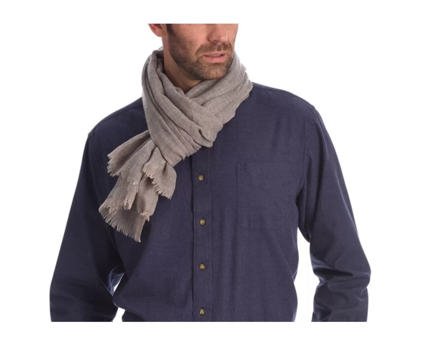 Bexley | Taupe Melange Light Wool And Cashmere Scarf Light Taupe Melange