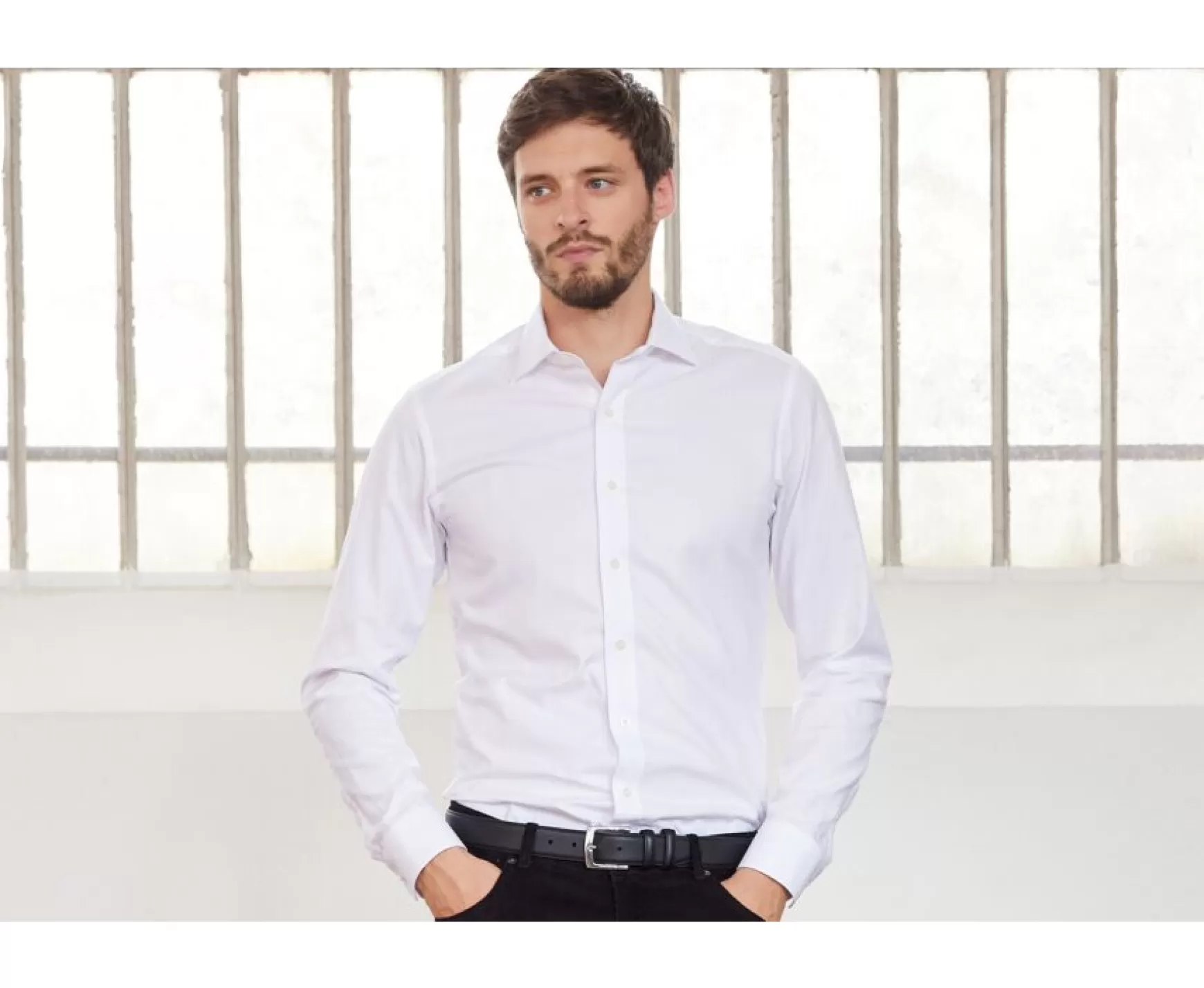 Bexley | Two Ply Plain Oxford Shirt Ottavio White