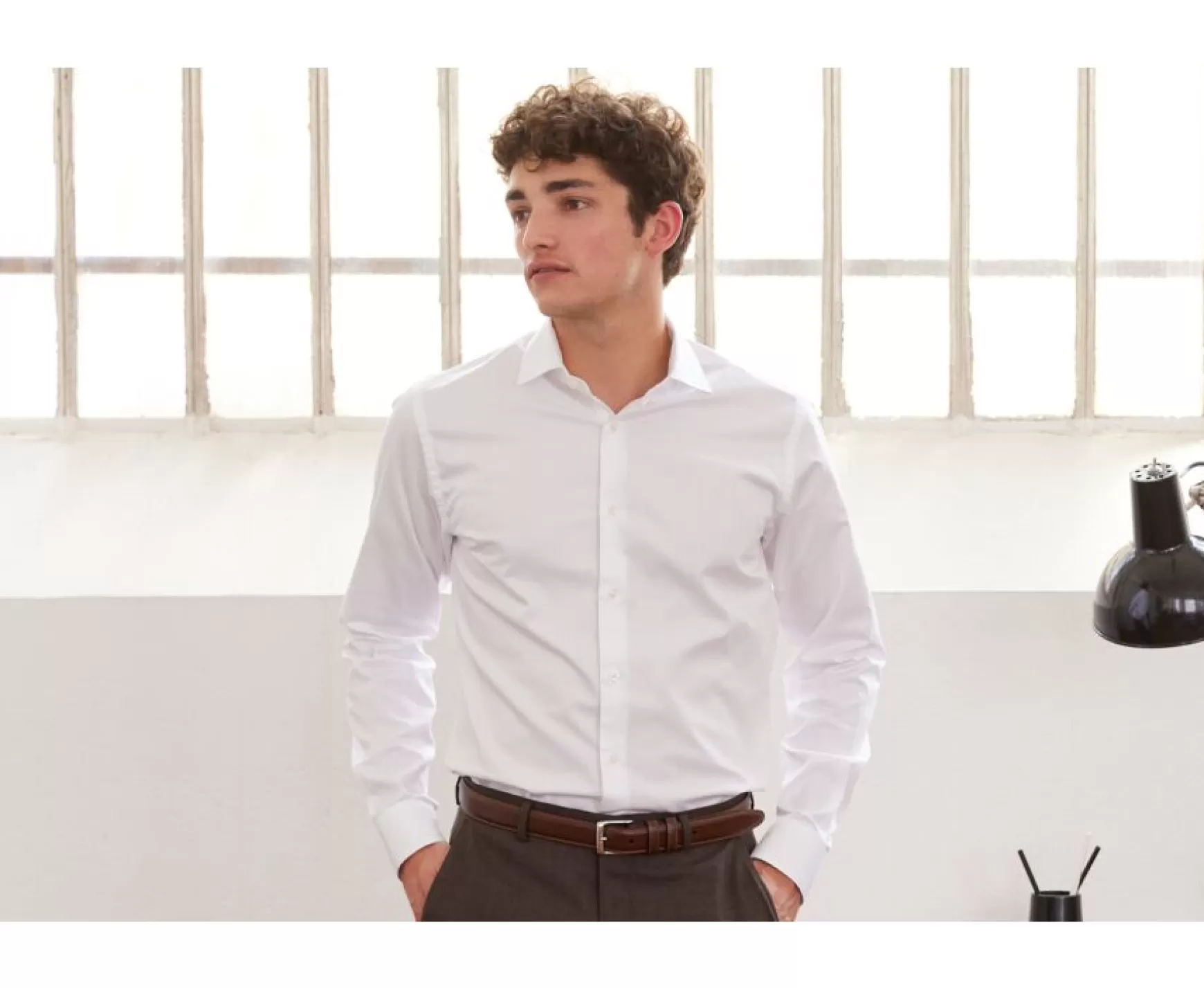 Bexley | Two Ply Twill Cotton Shirt Giorgio White