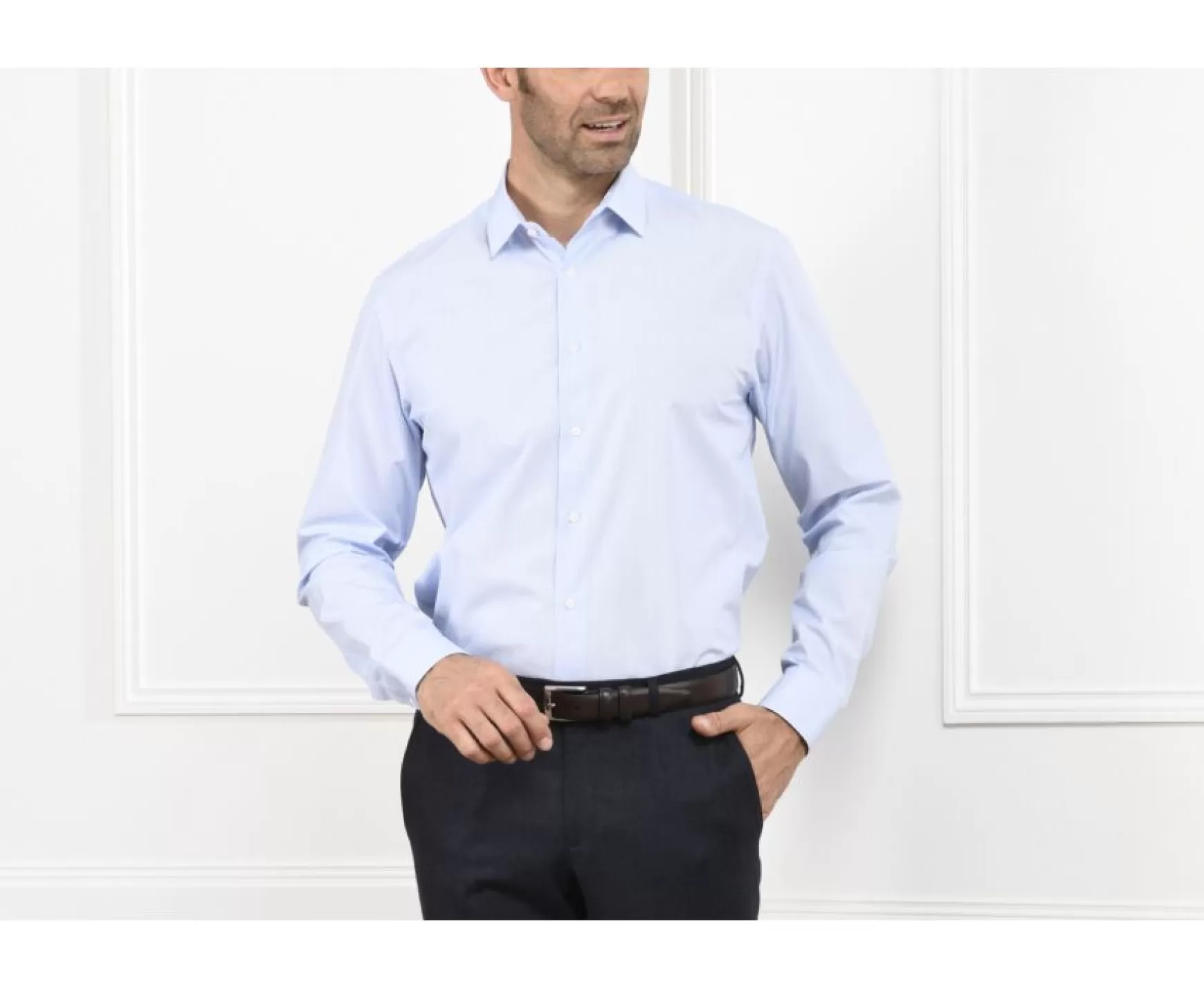 Bexley | White Shirt With Blue Stripes Anselme Blue And White