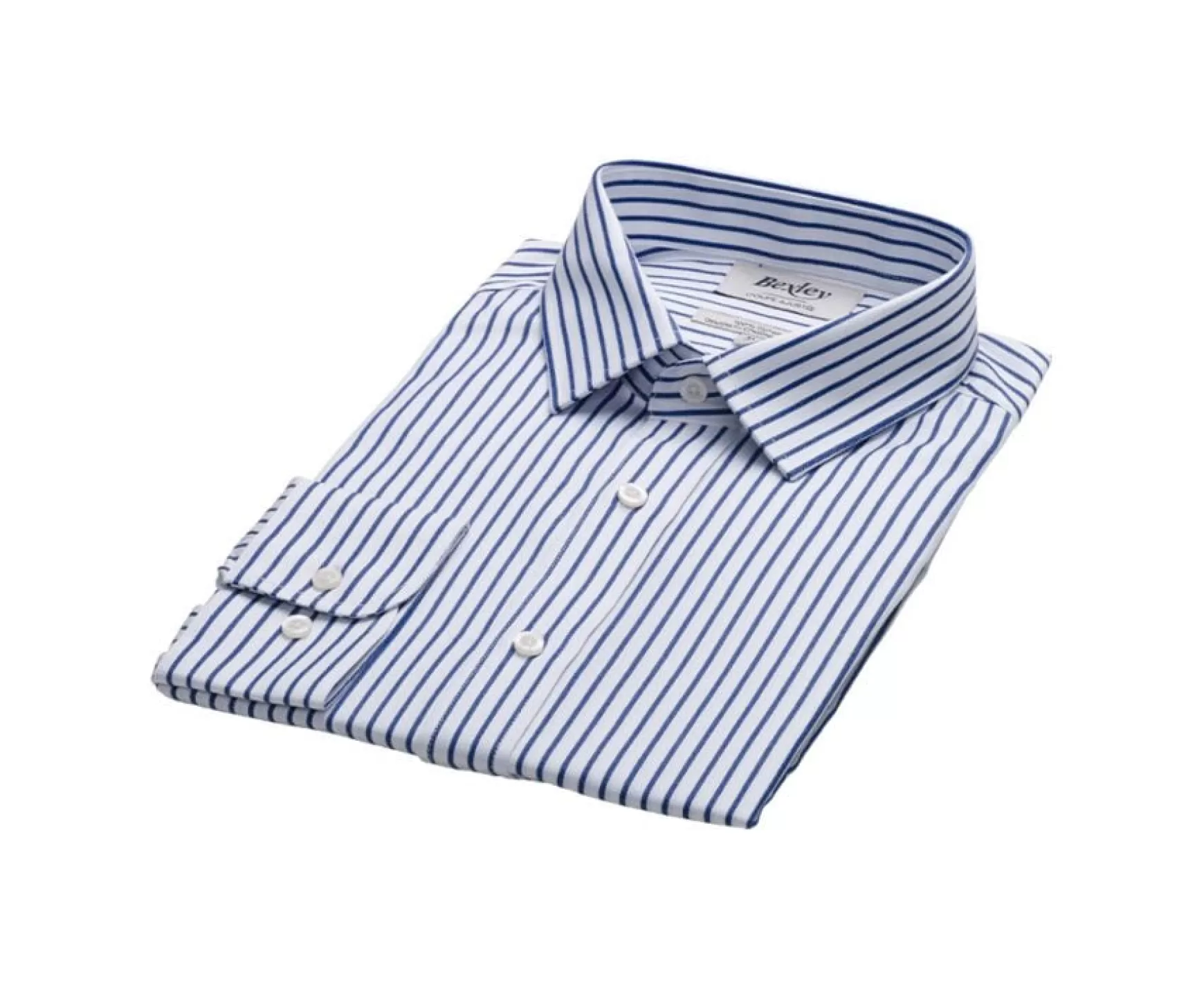 Bexley | White Shirt With Navy Stripes Leonel White And Navy