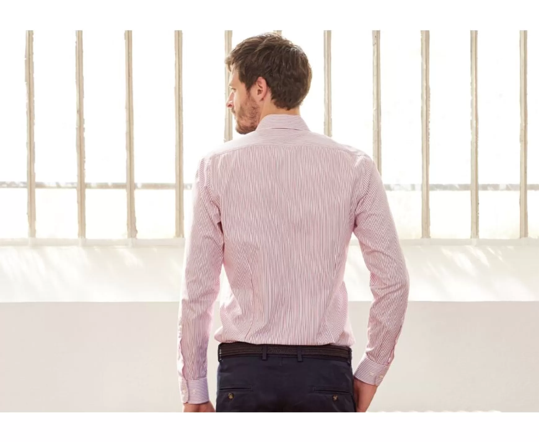 Bexley | White Shirt With Red Stripes Geoffroy White And Red