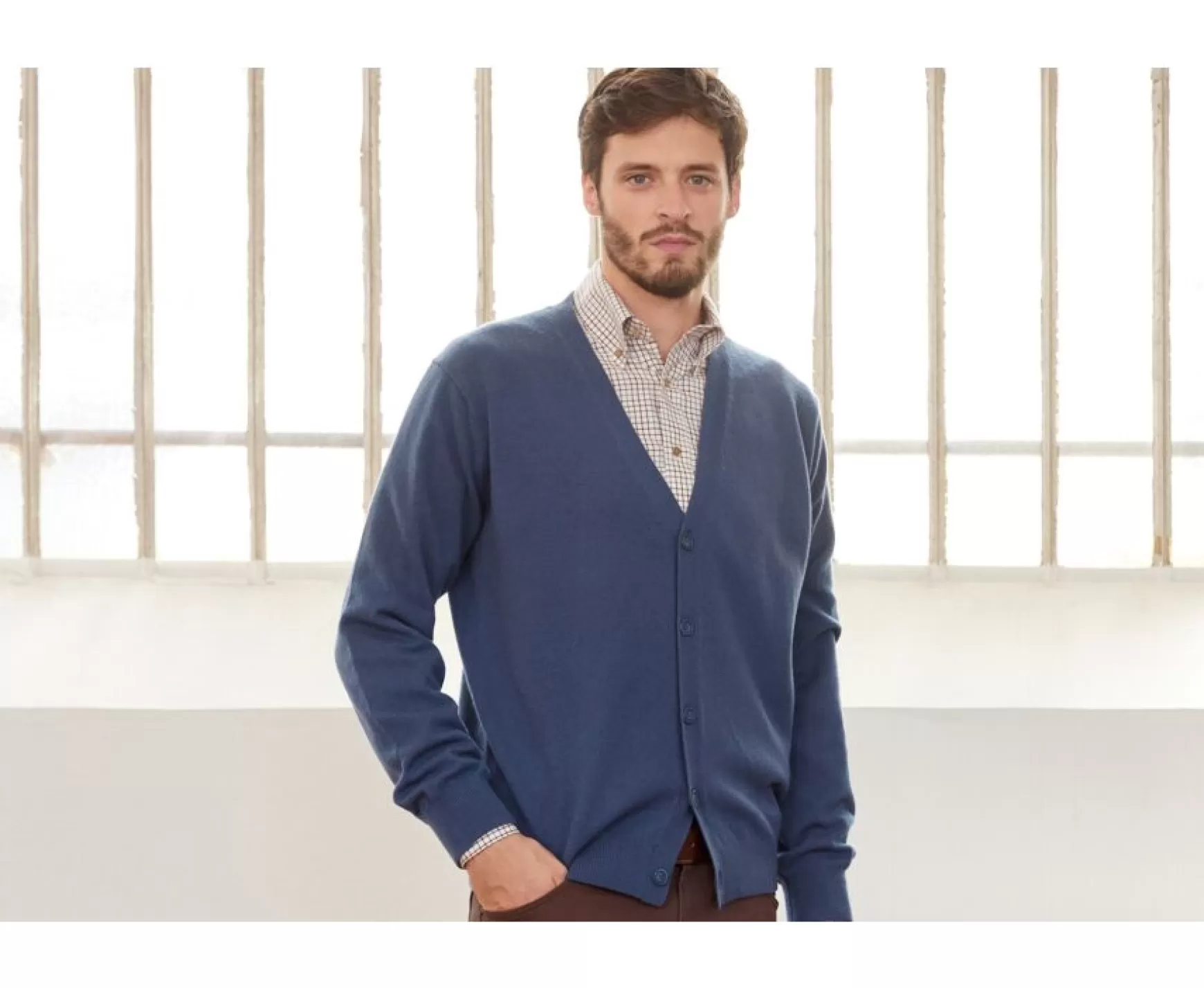 Bexley | Wool Cardigan - Owen Ii | Prussian Blue