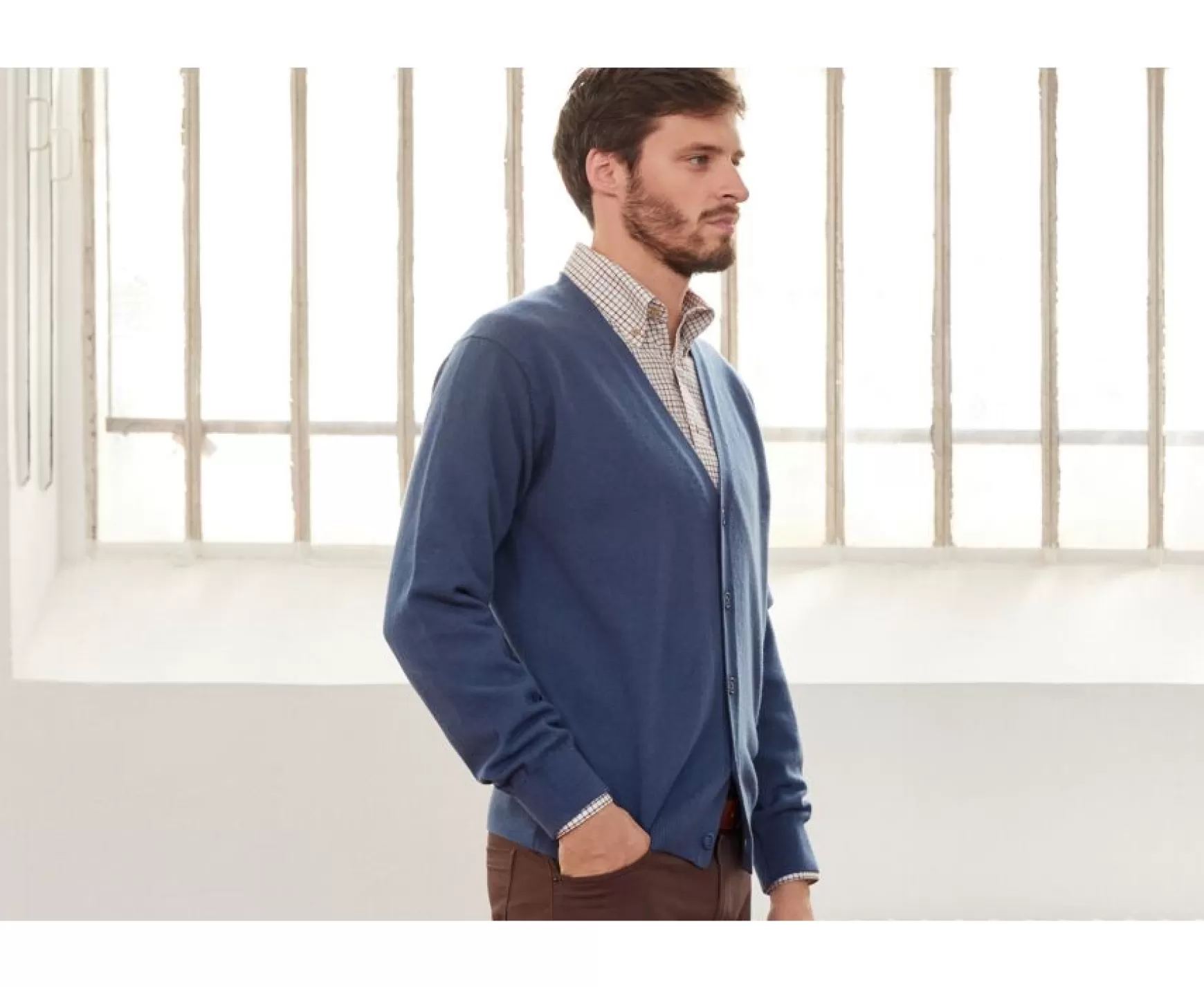 Bexley | Wool Cardigan - Owen Ii | Prussian Blue