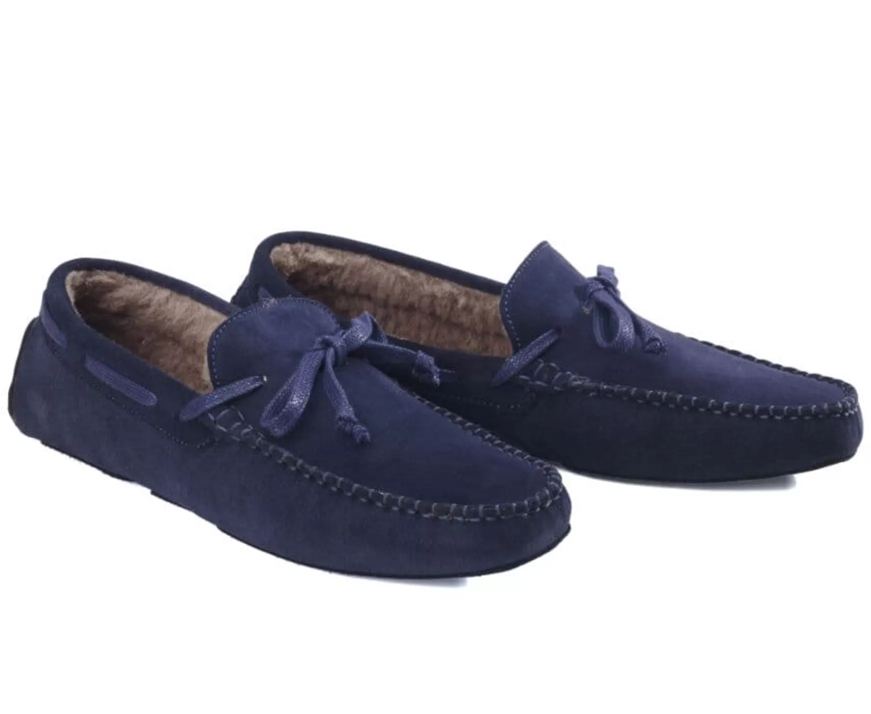 Bexley | Wool Lining Moccasin Slippers Navy Suede