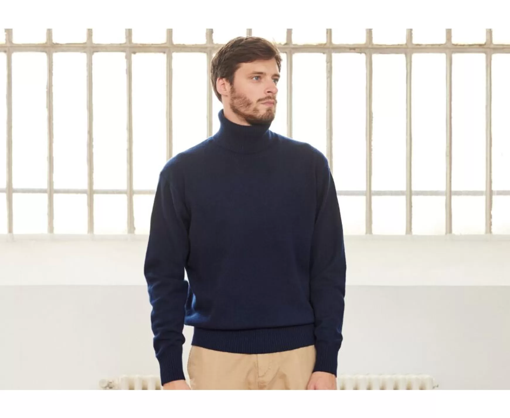 Bexley | Wool Roll-Neck Jumper - Kenneric | Navy Blue