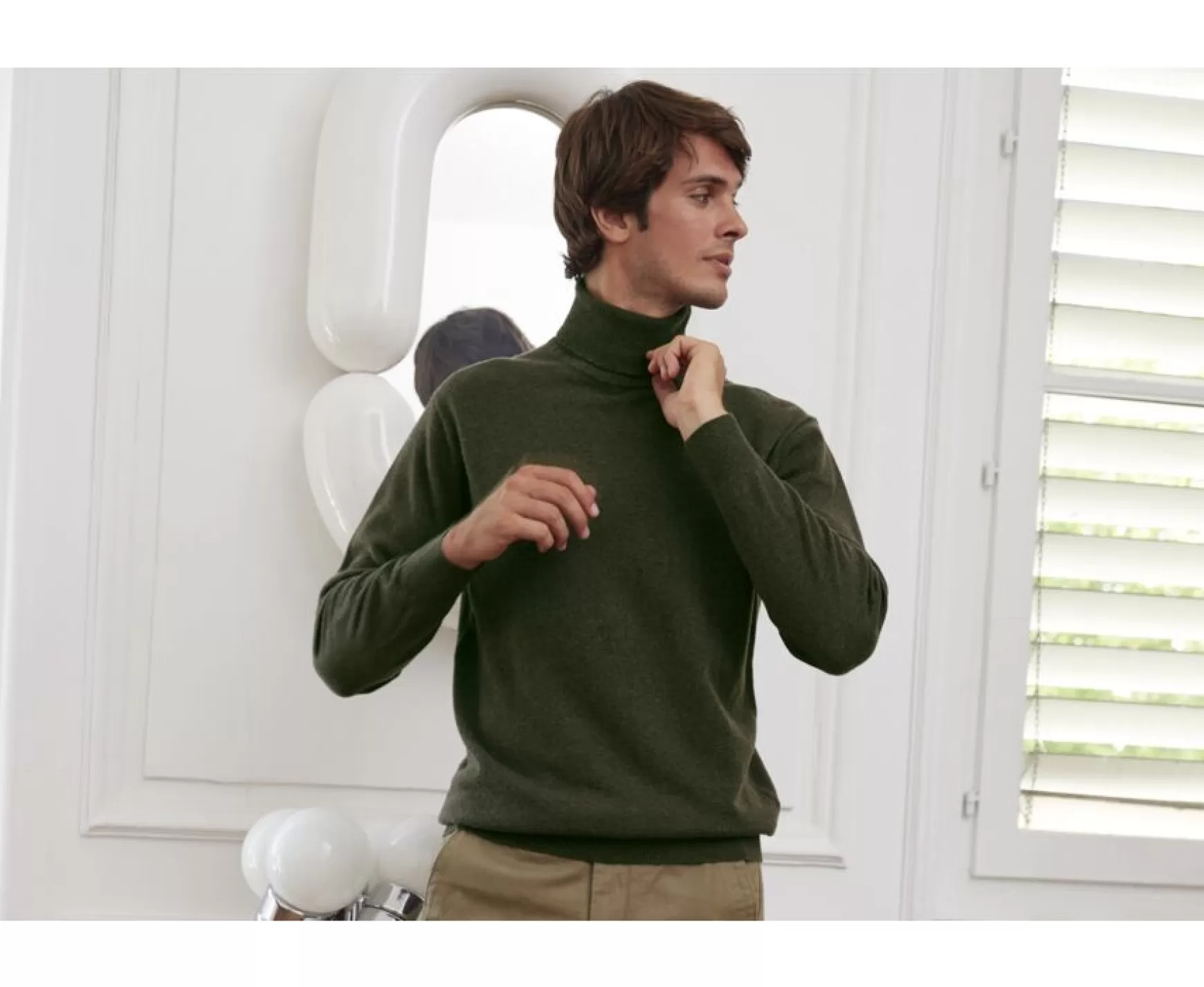 Bexley | Wool Roll-Neck Jumper Emeric Green