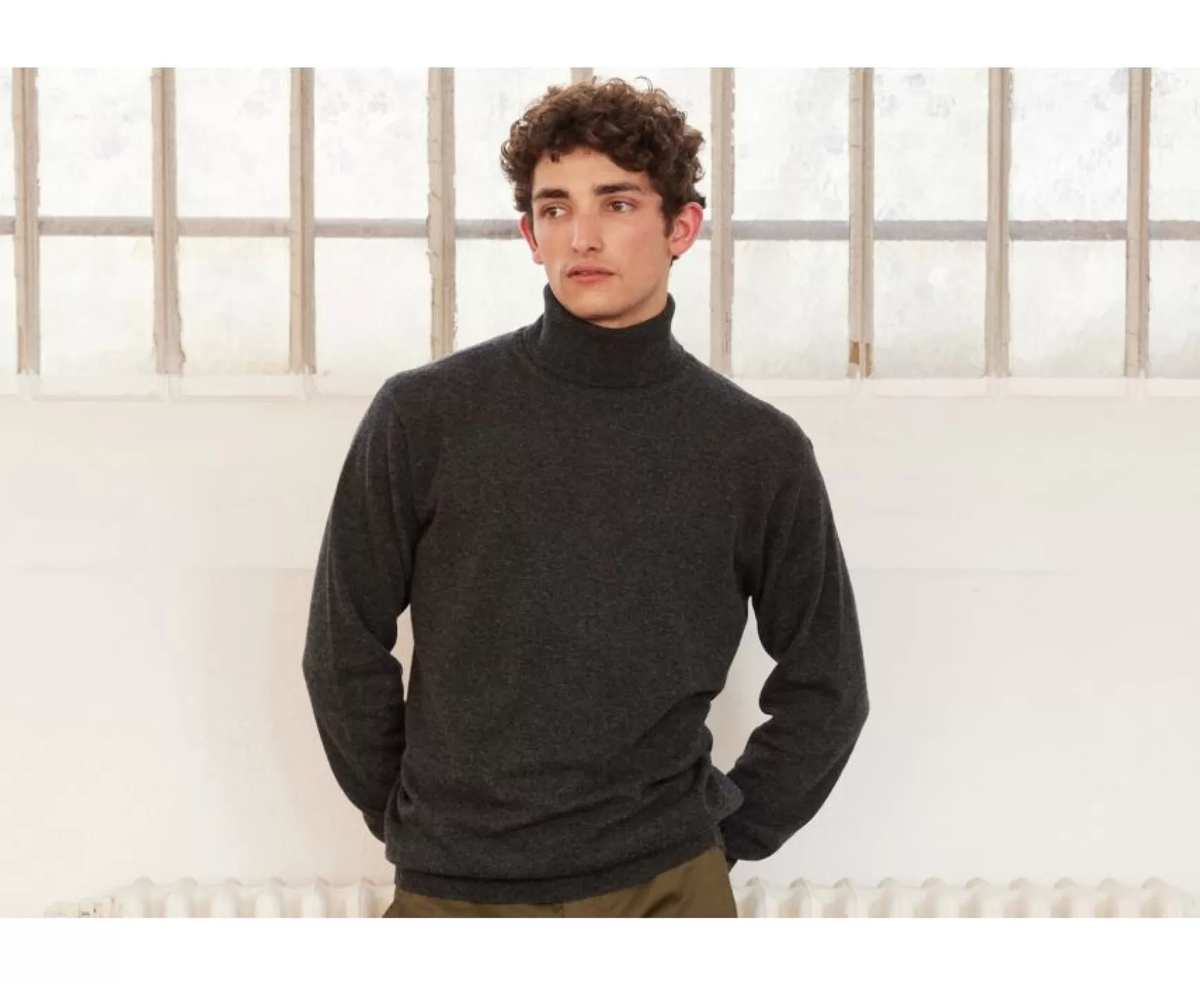 Bexley | Wool Roll-Neck Jumper Emeric Grey Anthracite