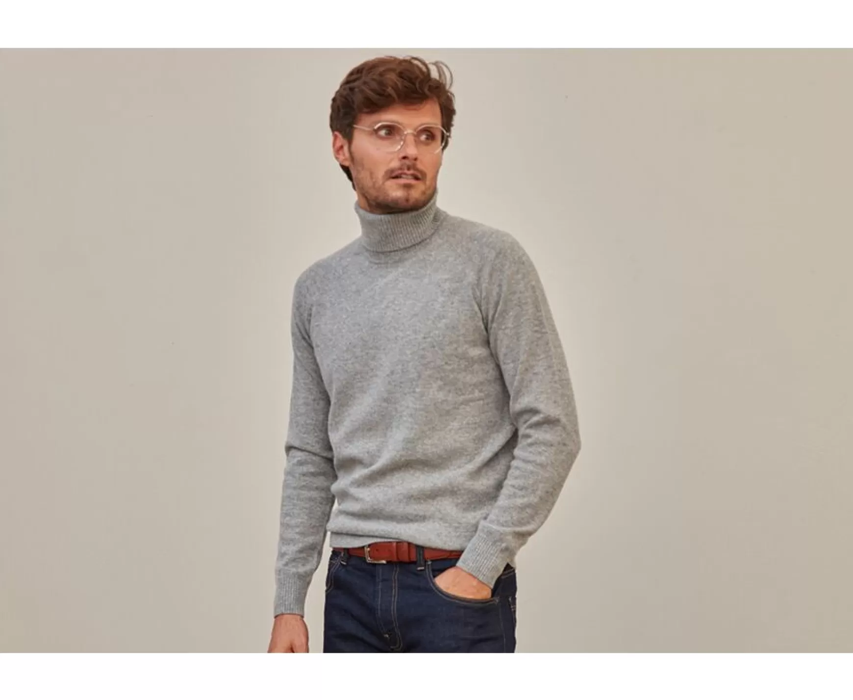 Bexley | Wool Roll-Neck Jumper Emerston Grey Melange