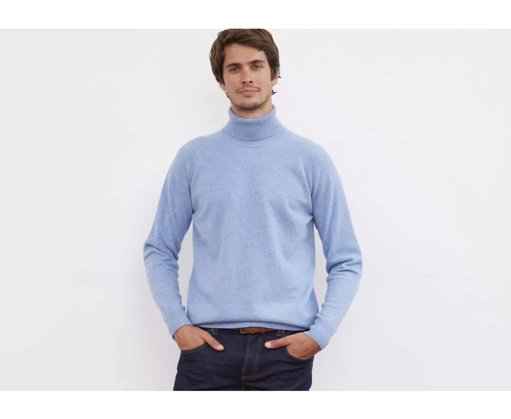 Bexley | Wool Roll-Neck Jumper Emerston Blue Melange