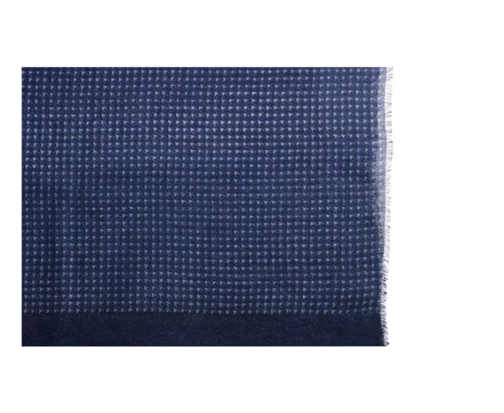 Bexley | Wool Scarf Blue Square Pattern Grey